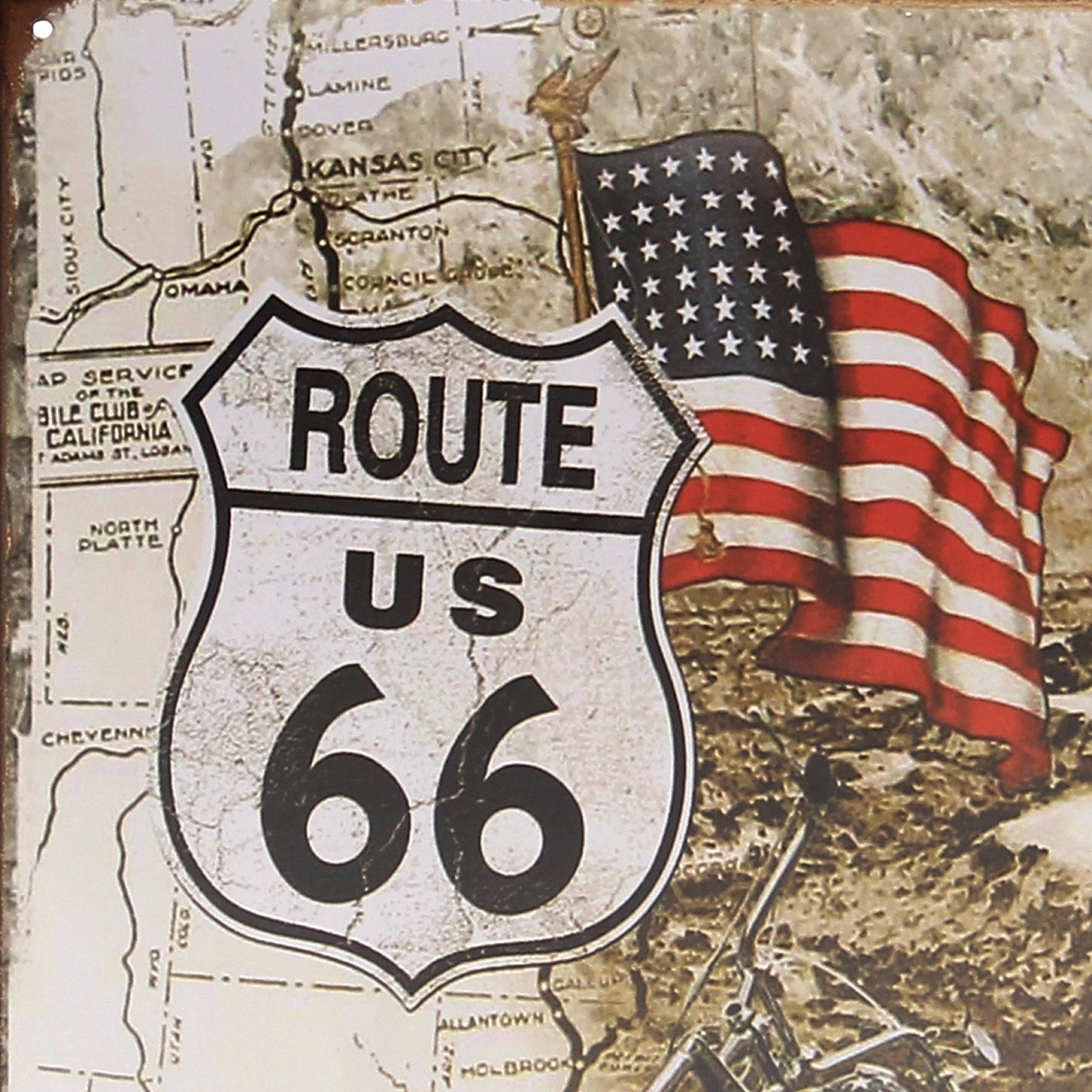 Emily Route 66 Old Trails Road Easy Rider Motorcycle Decorated Board-hbxlivingroom-walldecor-wallart-image-3