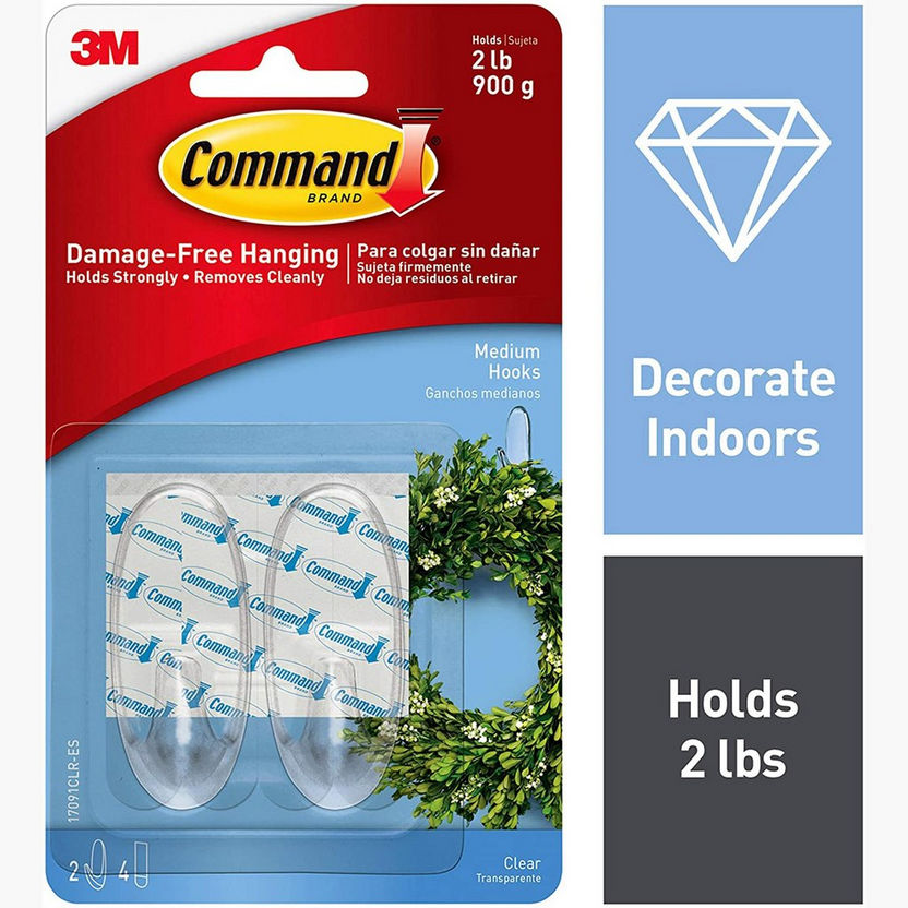 3M Clear Hooks - Set of 2-Shower Caddies and Wall Hooks-image-0