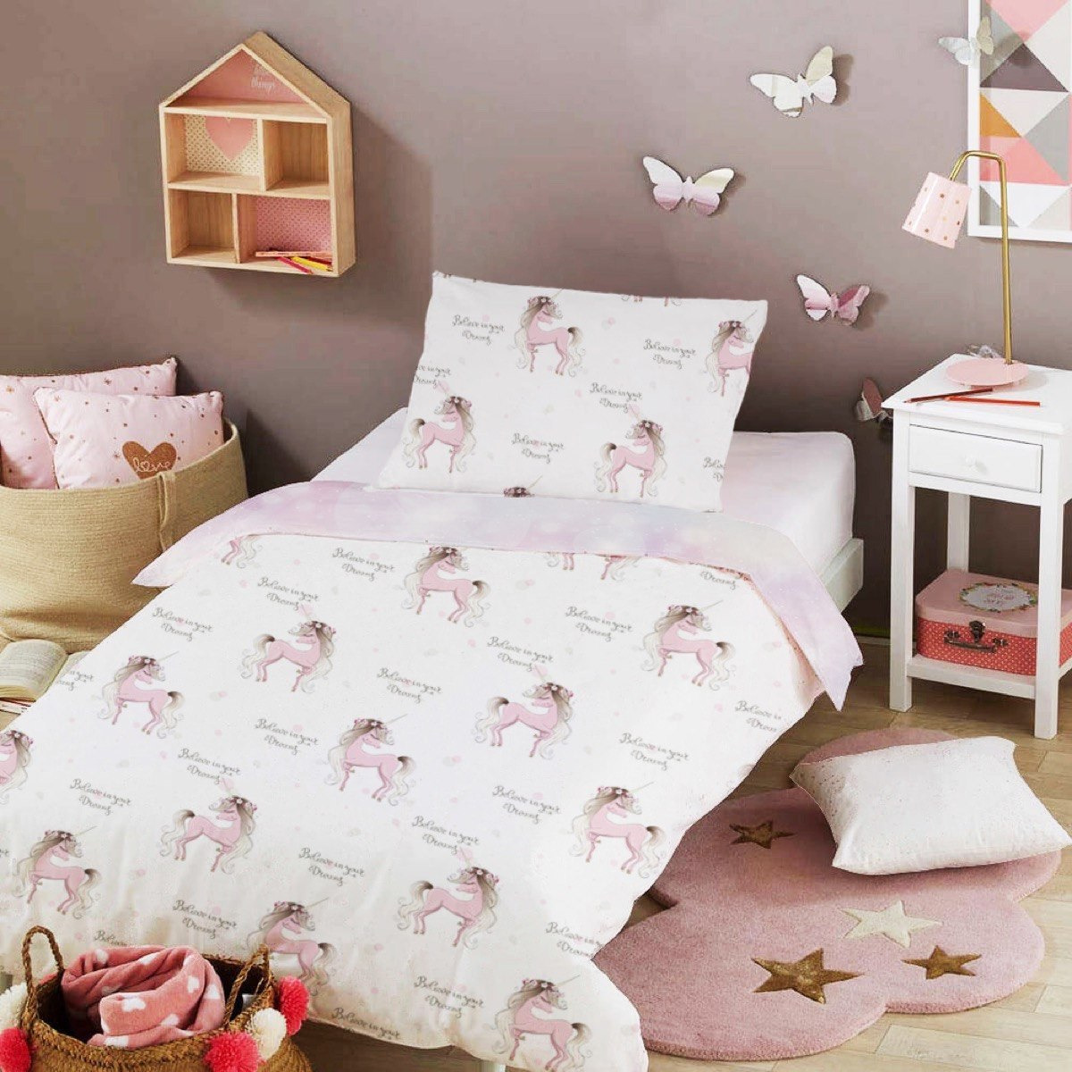 طقم لحاف بطبعات يونيكورن رقميّة قطعتين من موديش - 135x220 سم-hbxhomeware-hbxkidsandyouth-image-1