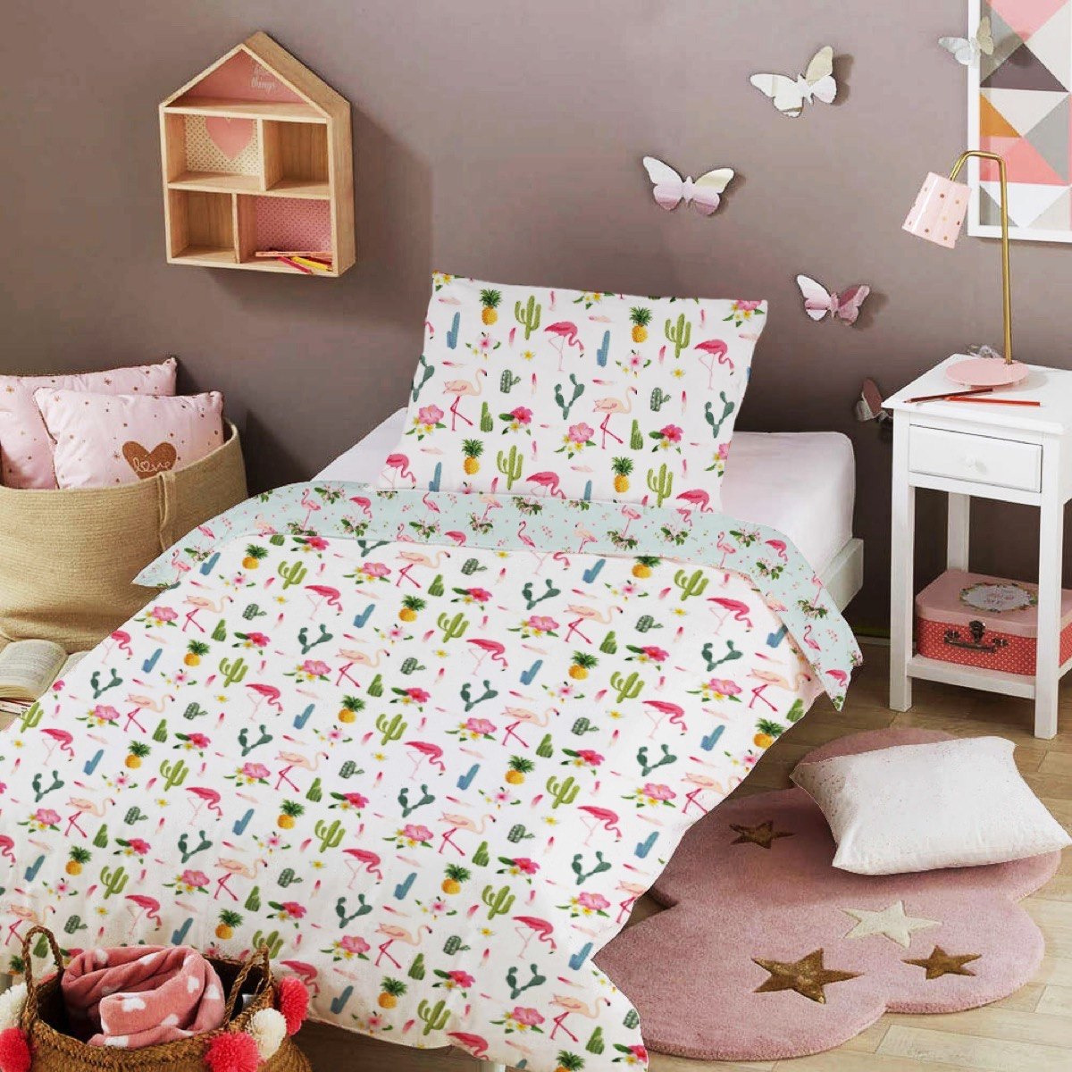 طقم لحاف بطبعات فلامنجو رقميّة قطعتين من موديش - 135x220 سم-hbxhomeware-hbxkidsandyouth-image-1