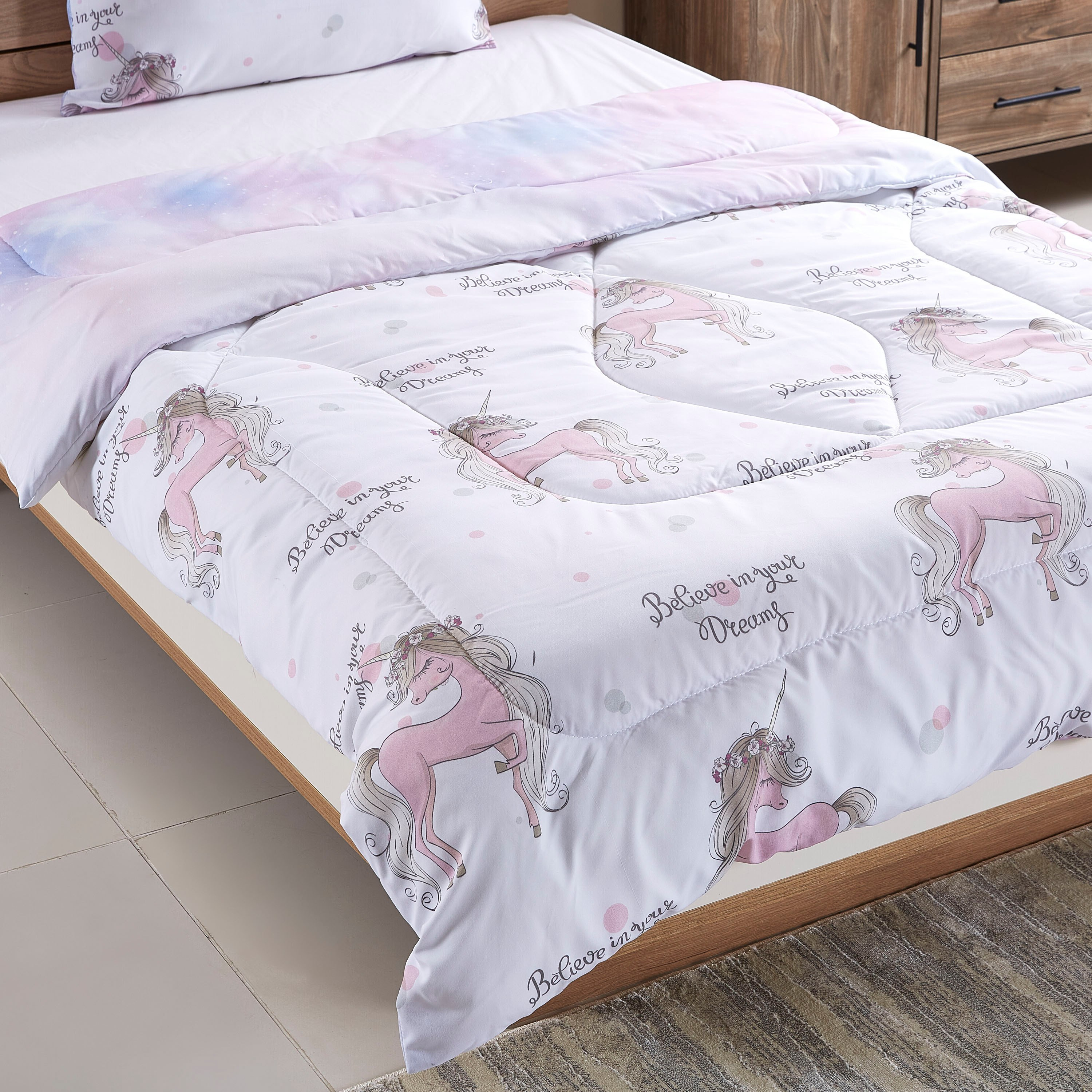 طقم لحاف مزدوج من قطعتين بطبعات رقمية يونيكورن من موديش- 160x220 سم-hbxhomeware-hbxkidsandyouth-image-3