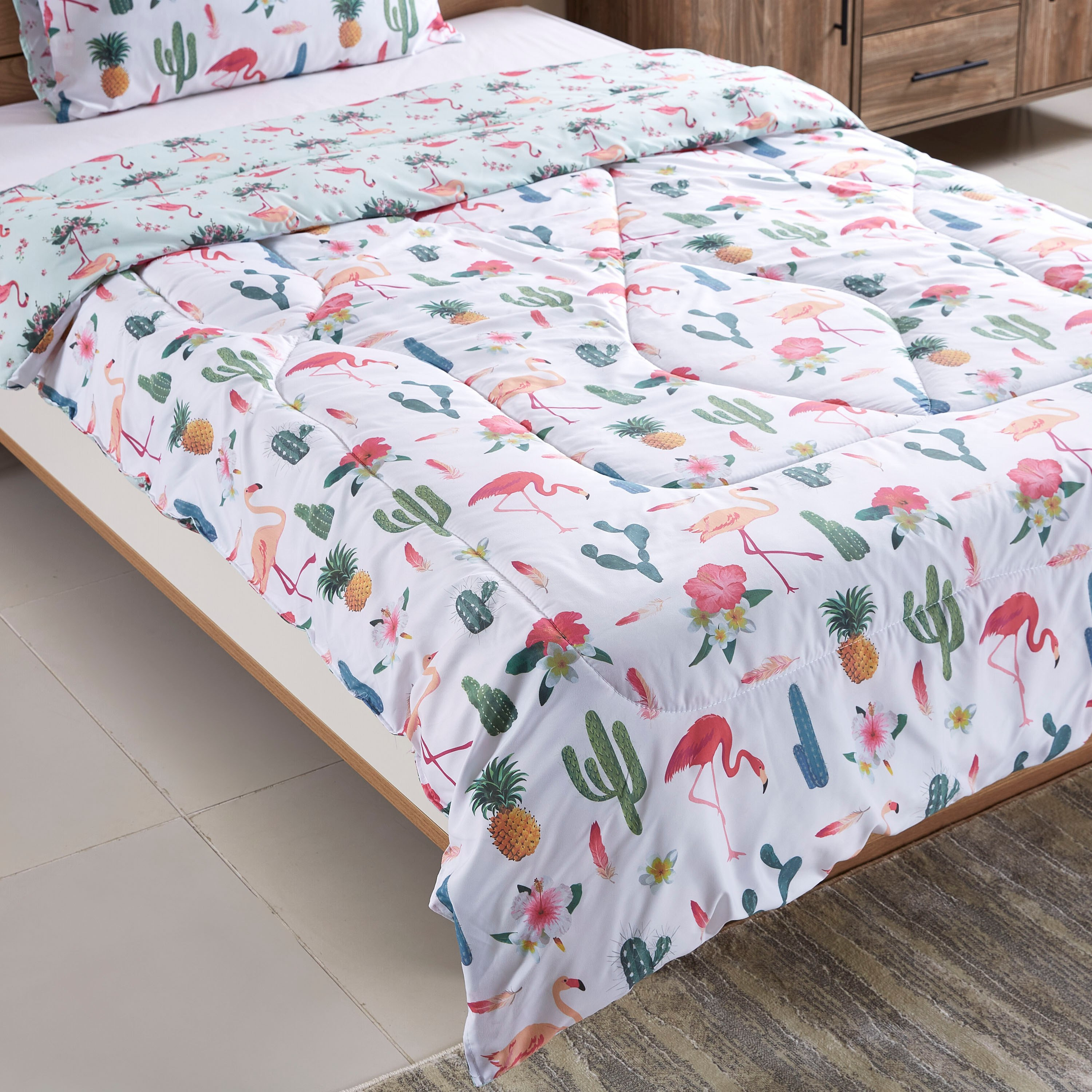 Modish Flamingo Digital Print 2-Piece Twin Comforter Set - 160x220 cm-hbxhomeware-hbxkidsandyouth-image-3