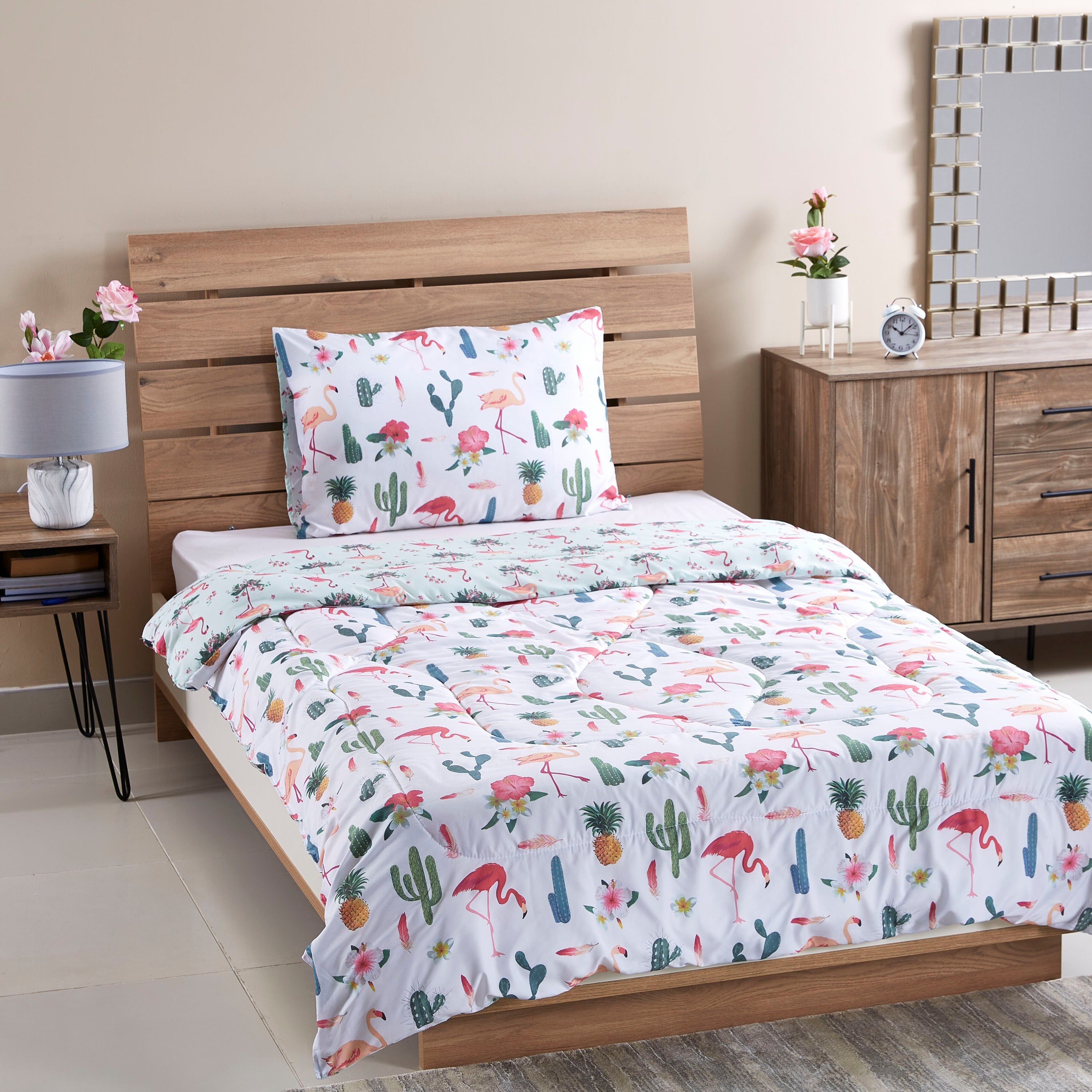 Modish Flamingo Digital Print 2-Piece Twin Comforter Set - 160x220 cm-hbxhomeware-hbxkidsandyouth-image-6