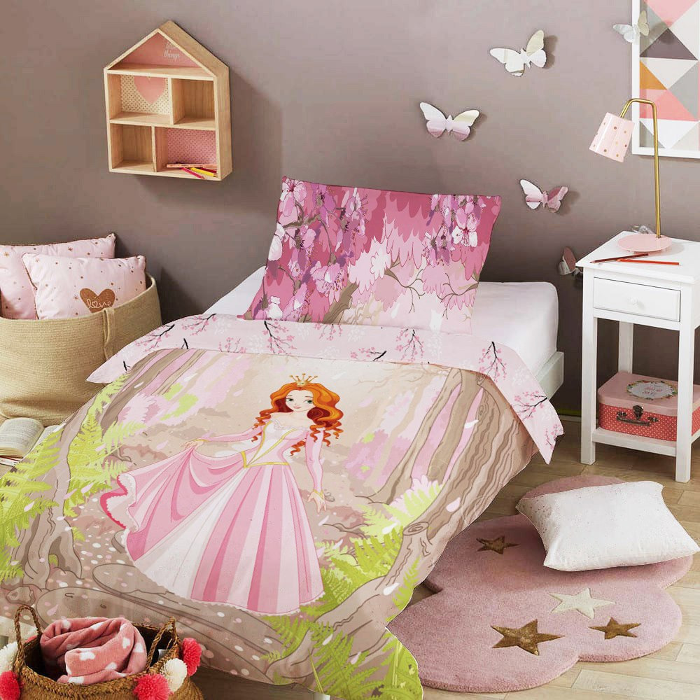 طقم لحاف ساتان بطبعات برنسيس رقمية من قطعتين من جوي -160x220 سم-hbxhomeware-hbxkidsandyouth-image-1