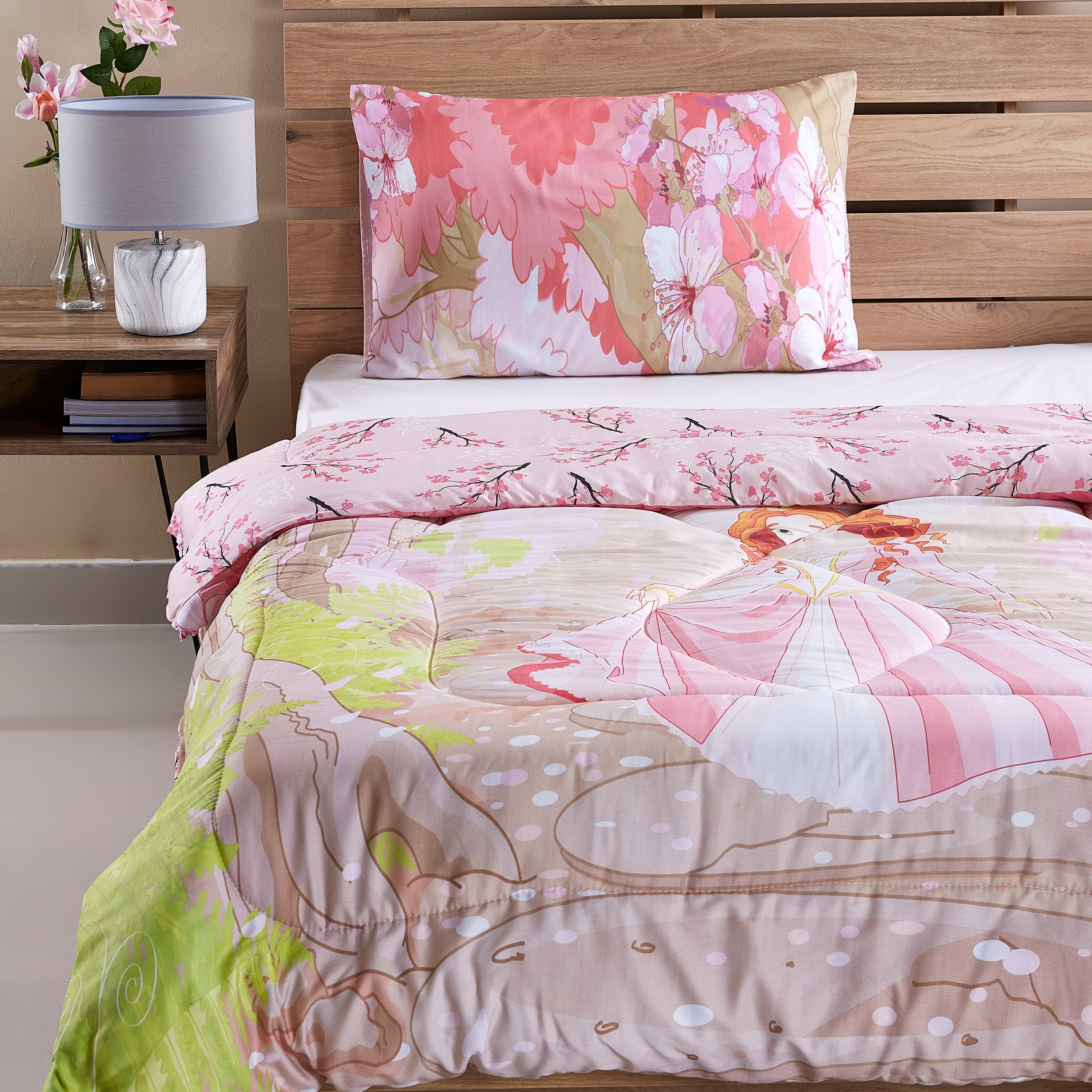 طقم لحاف ساتان بطبعات برنسيس رقمية من قطعتين من جوي -160x220 سم-hbxhomeware-hbxkidsandyouth-image-2