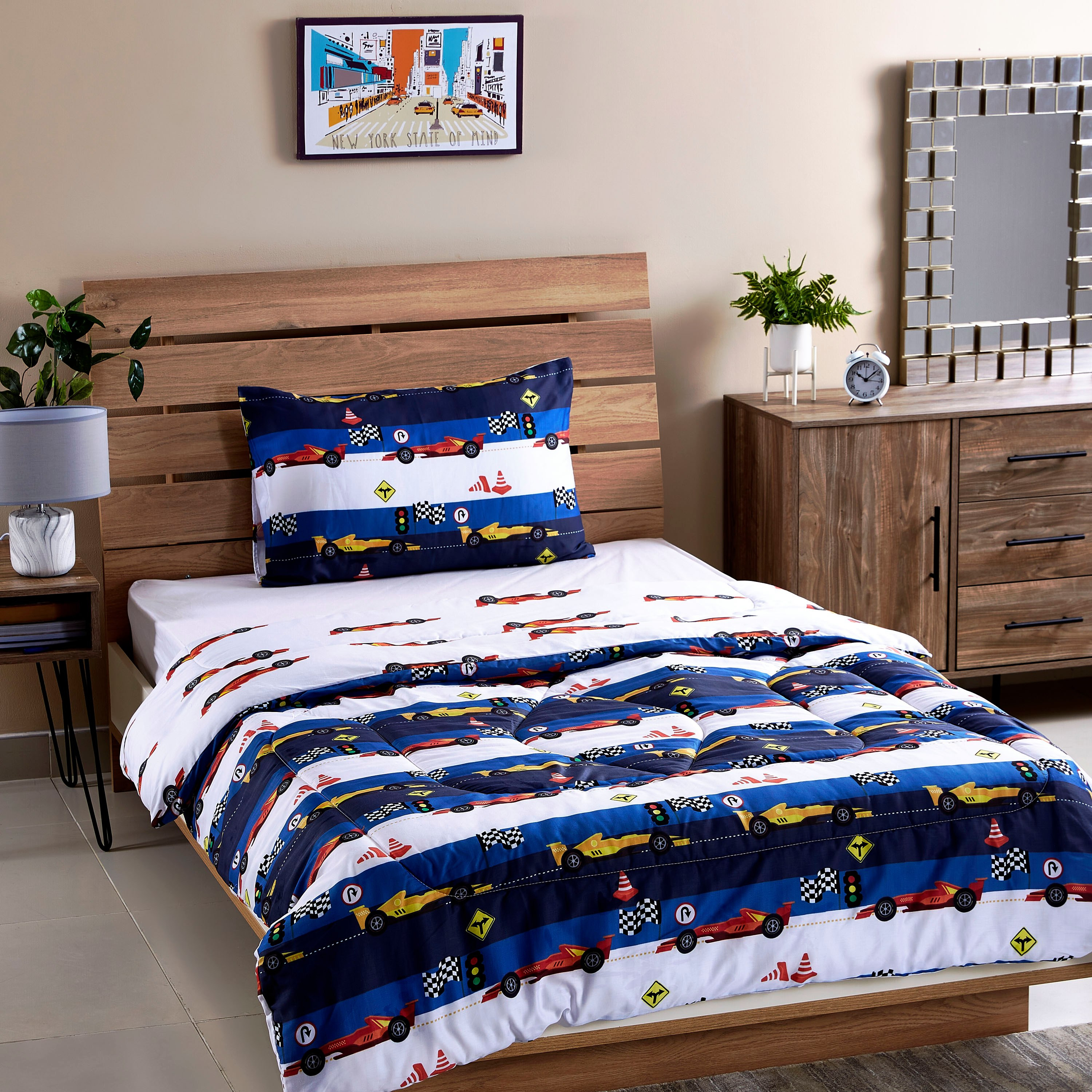 طقم لحاف ساتان مزدوج بطبعات سيارات رقمية من قطعتين من جوي - 160x220 سم-hbxhomeware-hbxkidsandyouth-image-6