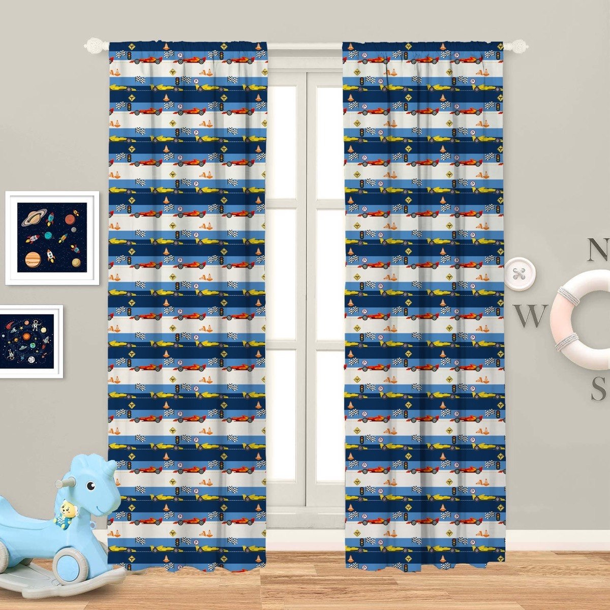 زوج ستائر بطبعات سيارات رقمية من جوي - 140x240 سم-hbxhomeware-hbxkidsandyouth-image-1