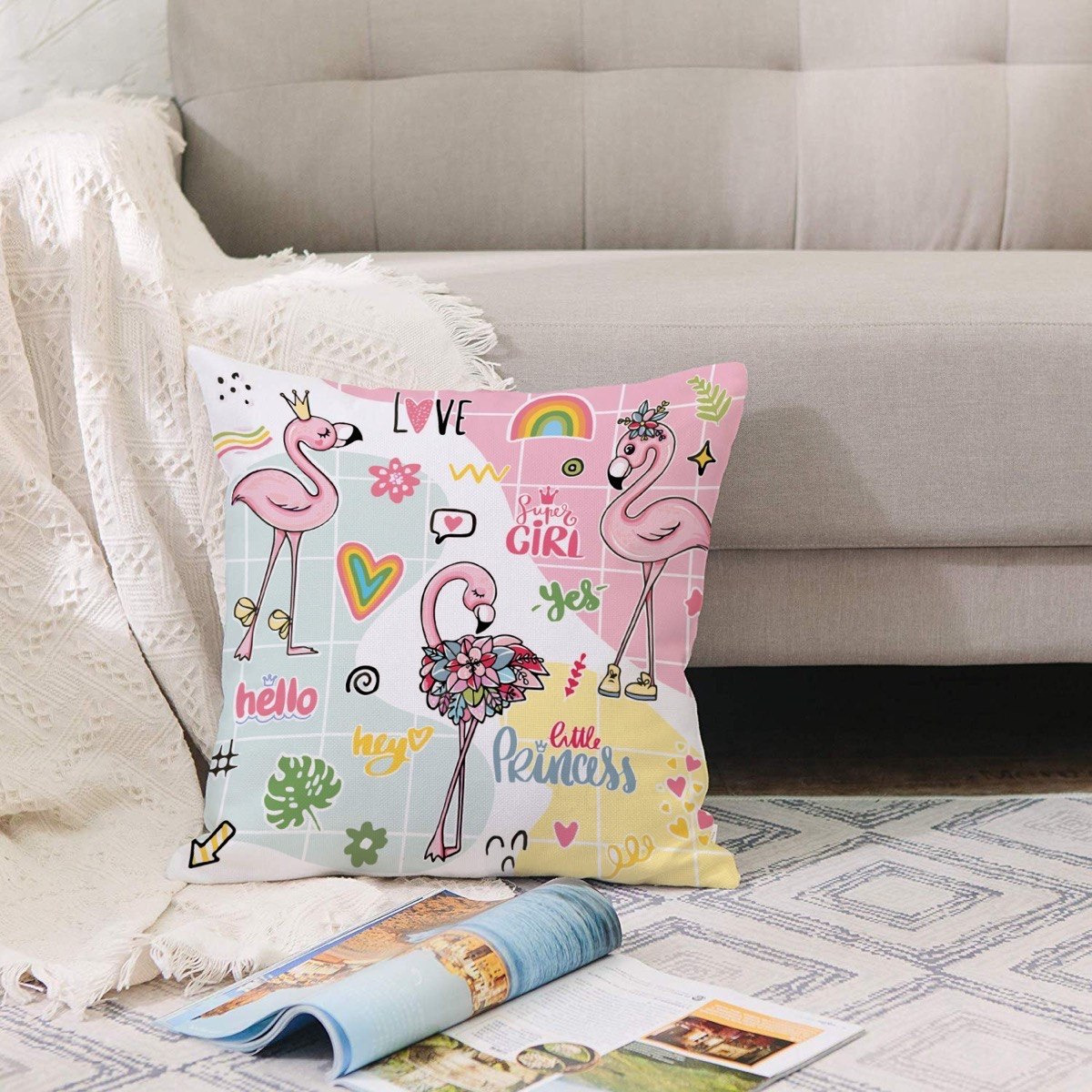 وسادة بطبعات فلامينجو رقميّة من موديش - 40x40 سم-hbxhomeware-hbxkidsandyouth-image-2