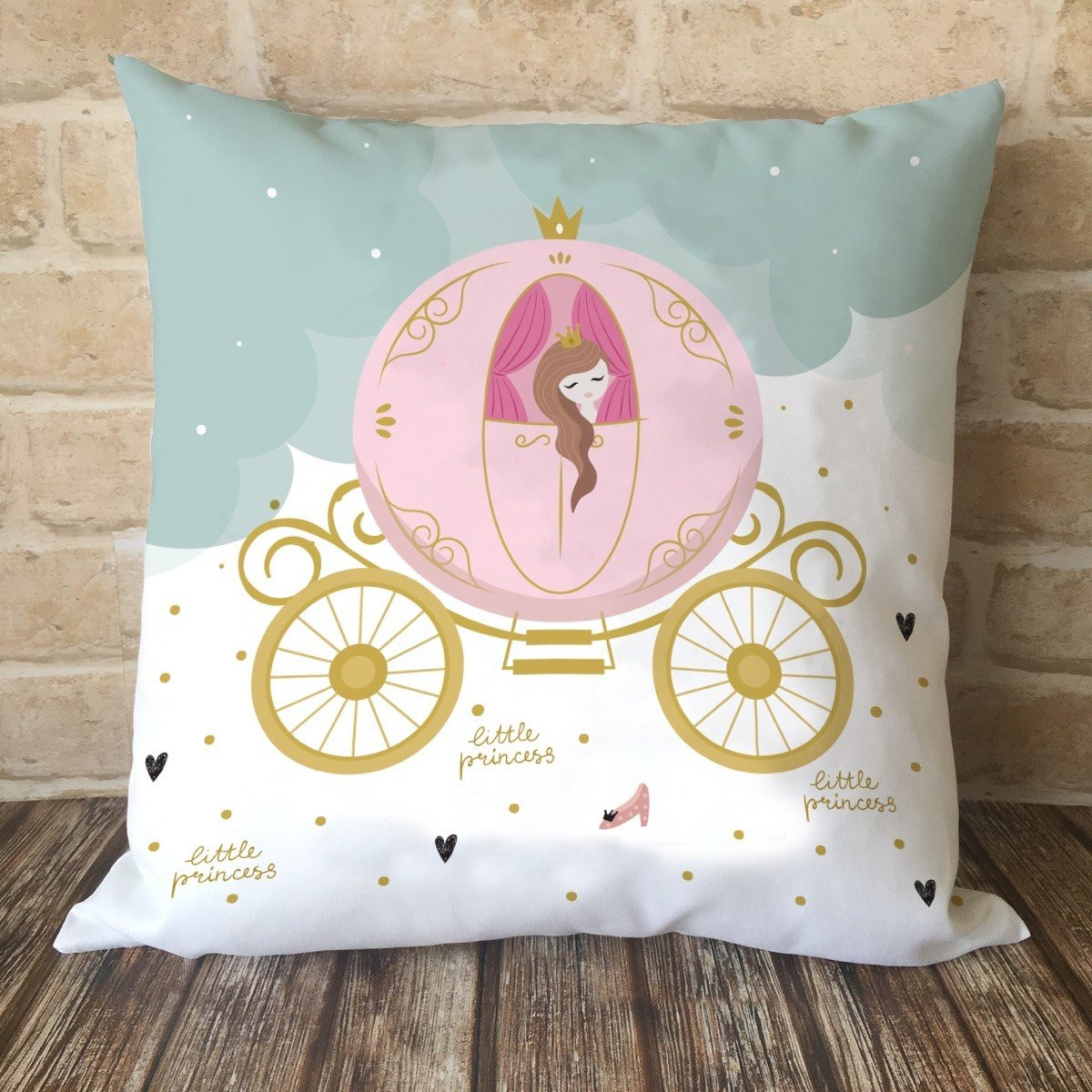 Joy Little Princess Digital Print Cushion - 40x40 cm-hbxhomeware-hbxkidsandyouth-image-1