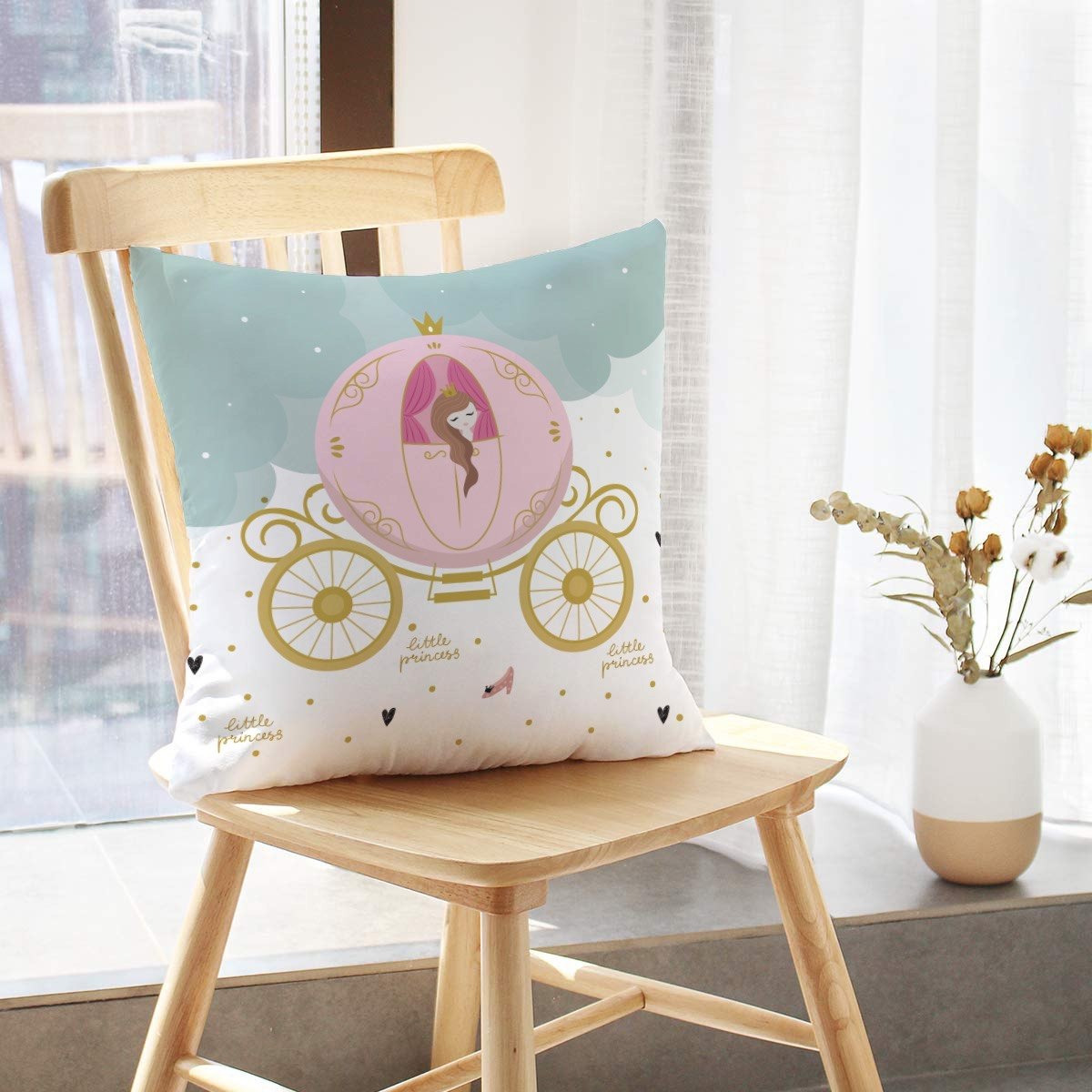 Joy Little Princess Digital Print Cushion - 40x40 cm-hbxhomeware-hbxkidsandyouth-image-2