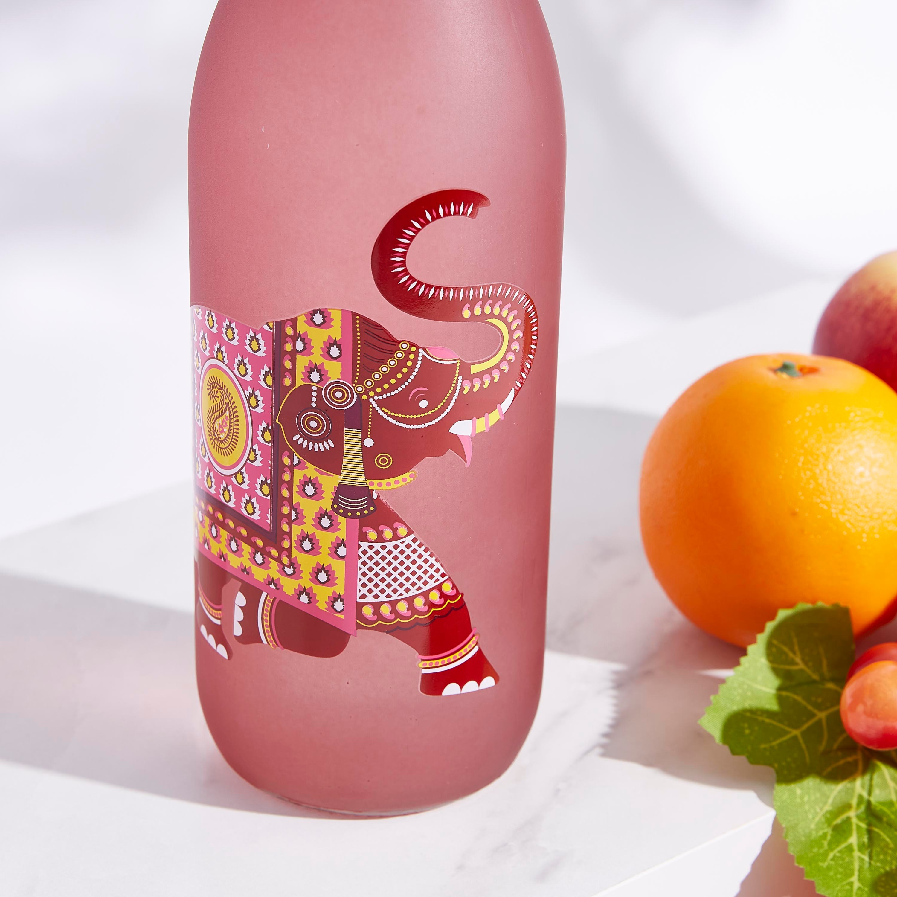 Festive Gold Printed Elephant Design Frosted Water Bottle - 1 L-hbxhomeware-hbxkitchen-image-3