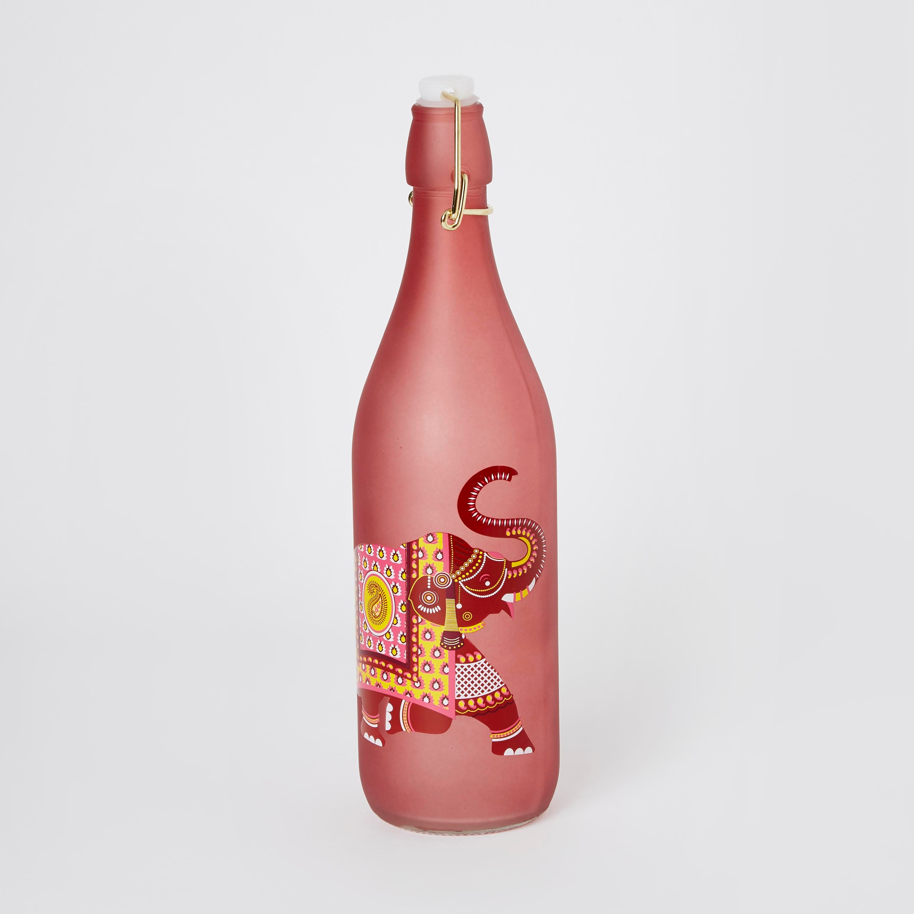 Festive Gold Printed Elephant Design Frosted Water Bottle - 1 L-hbxhomeware-hbxkitchen-image-5