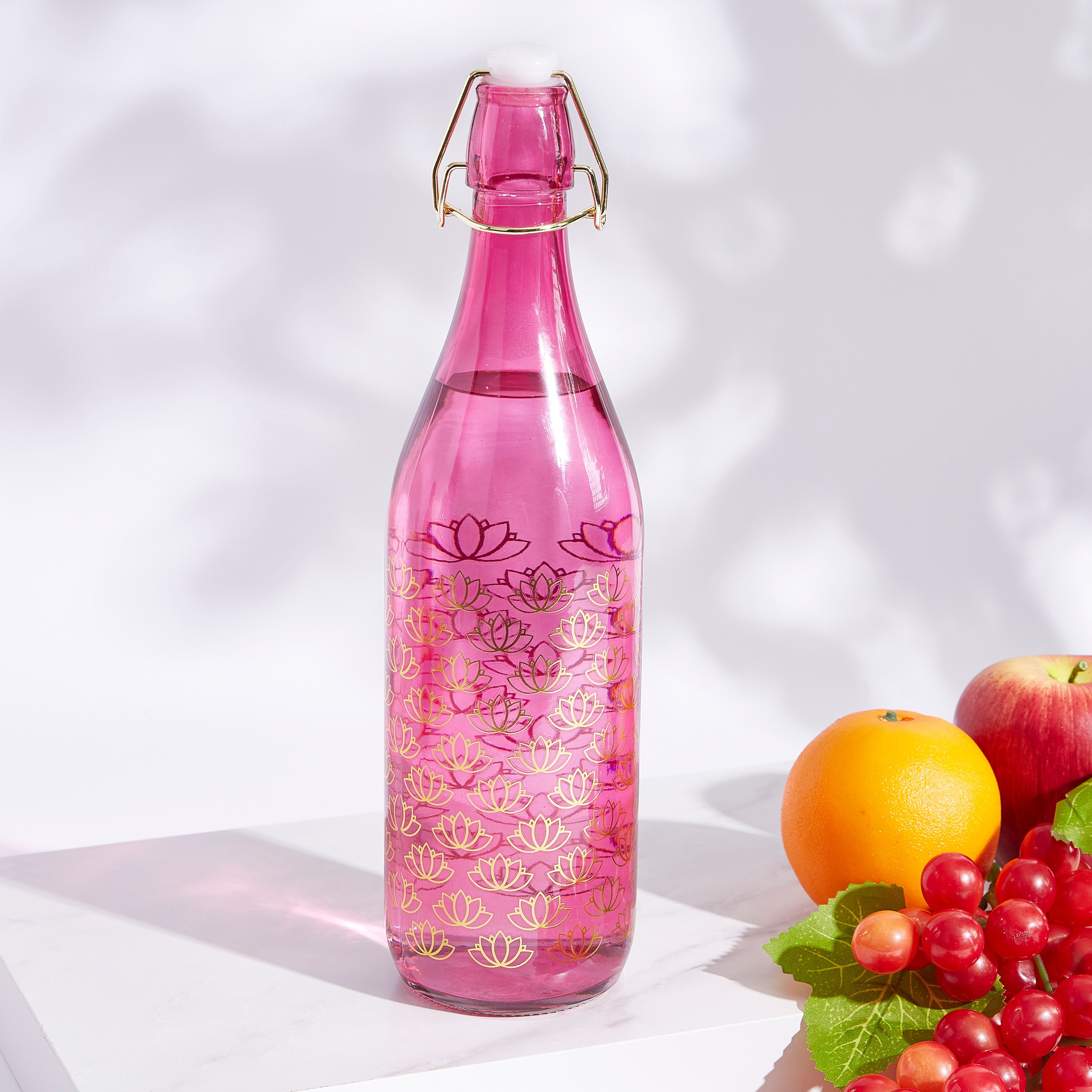 قارورة مياة بتصميم طبعات زهرة اللوتس من فيستيف جولد- 1 لتر-hbxhomeware-hbxkitchen-image-1
