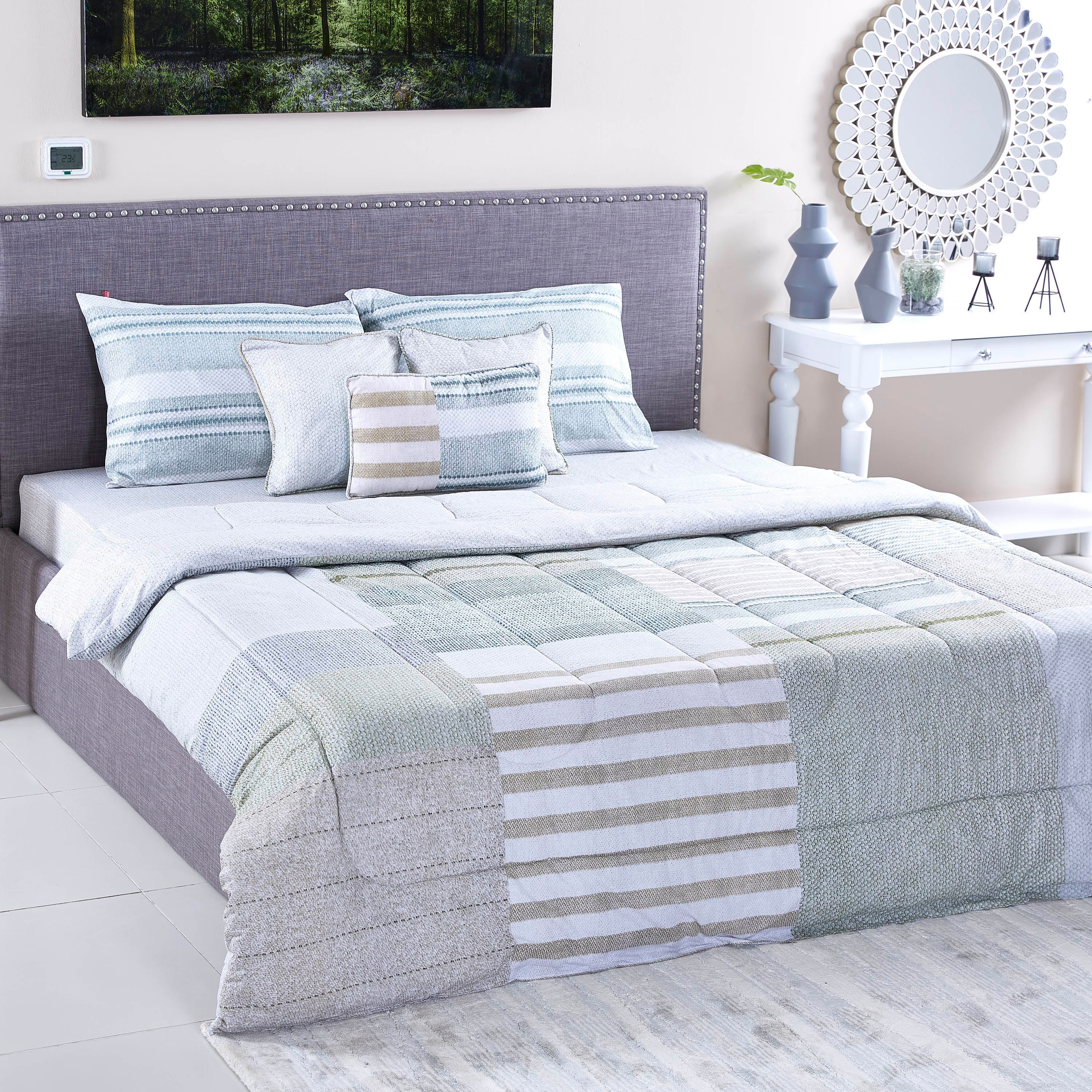 Oliver 7-Piece Printed Cotton King BIAB Comforter Set - 220x240 cm-hbxhomeware-bedding-bedinabag-image-1