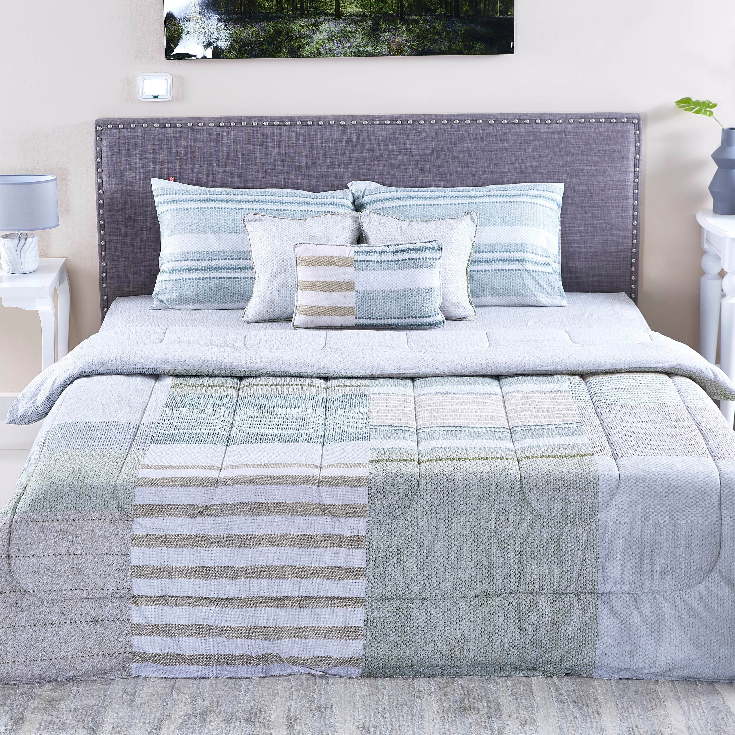 Oliver 7-Piece Printed Cotton King BIAB Comforter Set - 220x240 cm-hbxhomeware-bedding-bedinabag-image-5