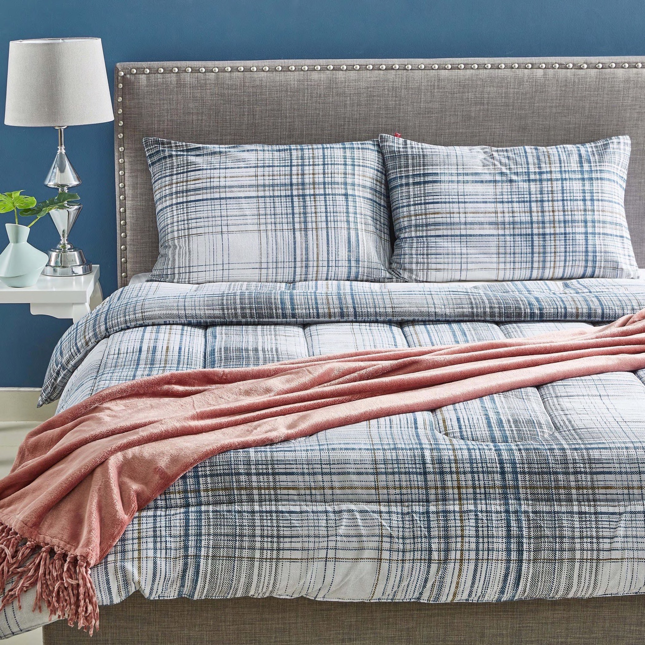طقم لحاف كينج مزدوج قطن فلانيل 3 قطع 160x220 سم - تارتان-hbxhomeware-hbxdecorandfurnishings-image-4
