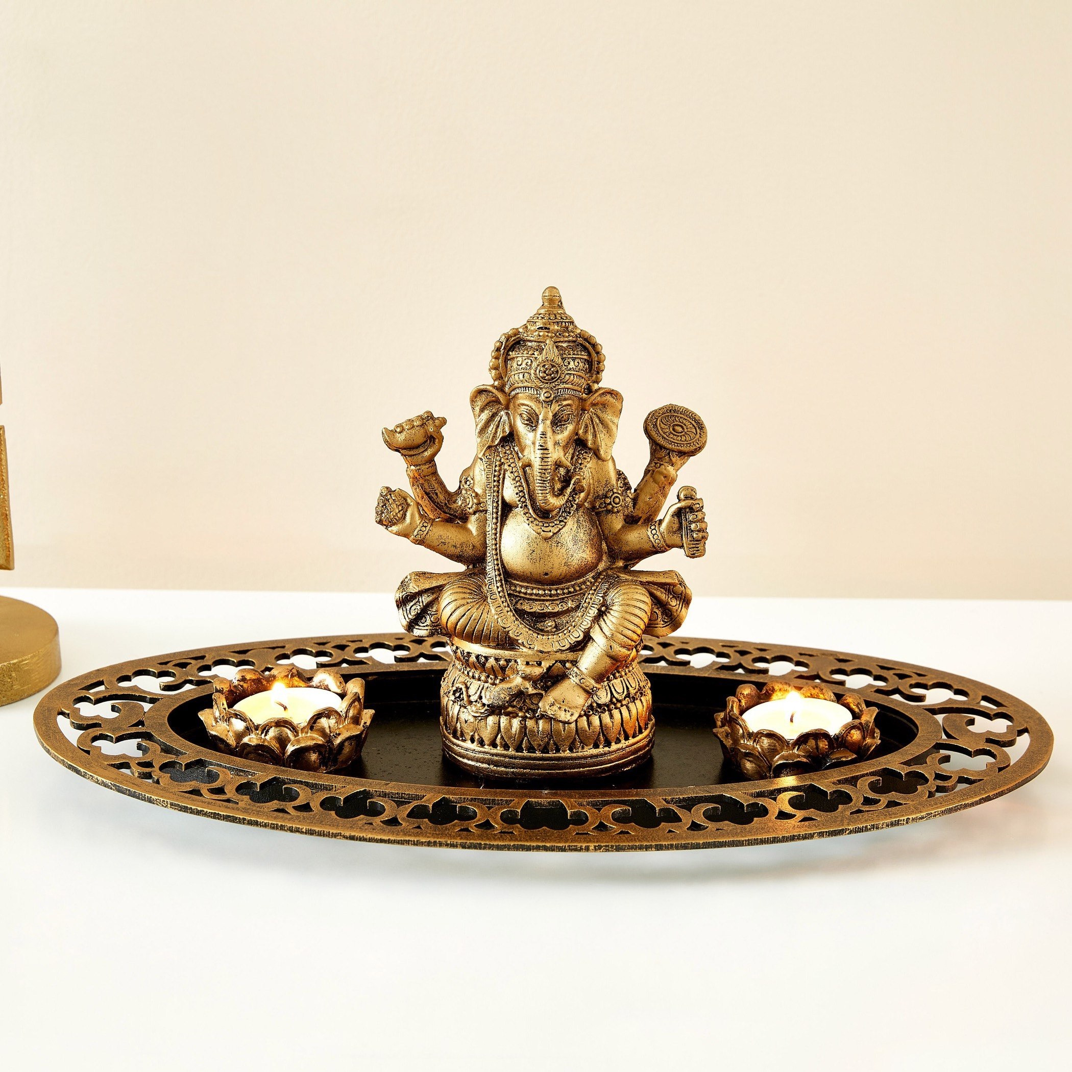حامل شموع صغيرة بتصميم جانيشا من البولي ريزين من مينيرفا - 16 سم-hbxlivingroom-decorandaccessories-candleholders-image-3