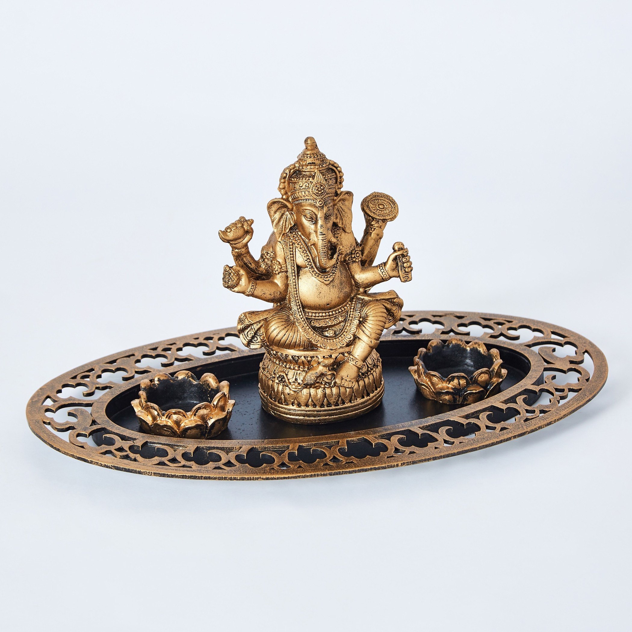 حامل شموع صغيرة بتصميم جانيشا من البولي ريزين من مينيرفا - 16 سم-hbxlivingroom-decorandaccessories-candleholders-image-6