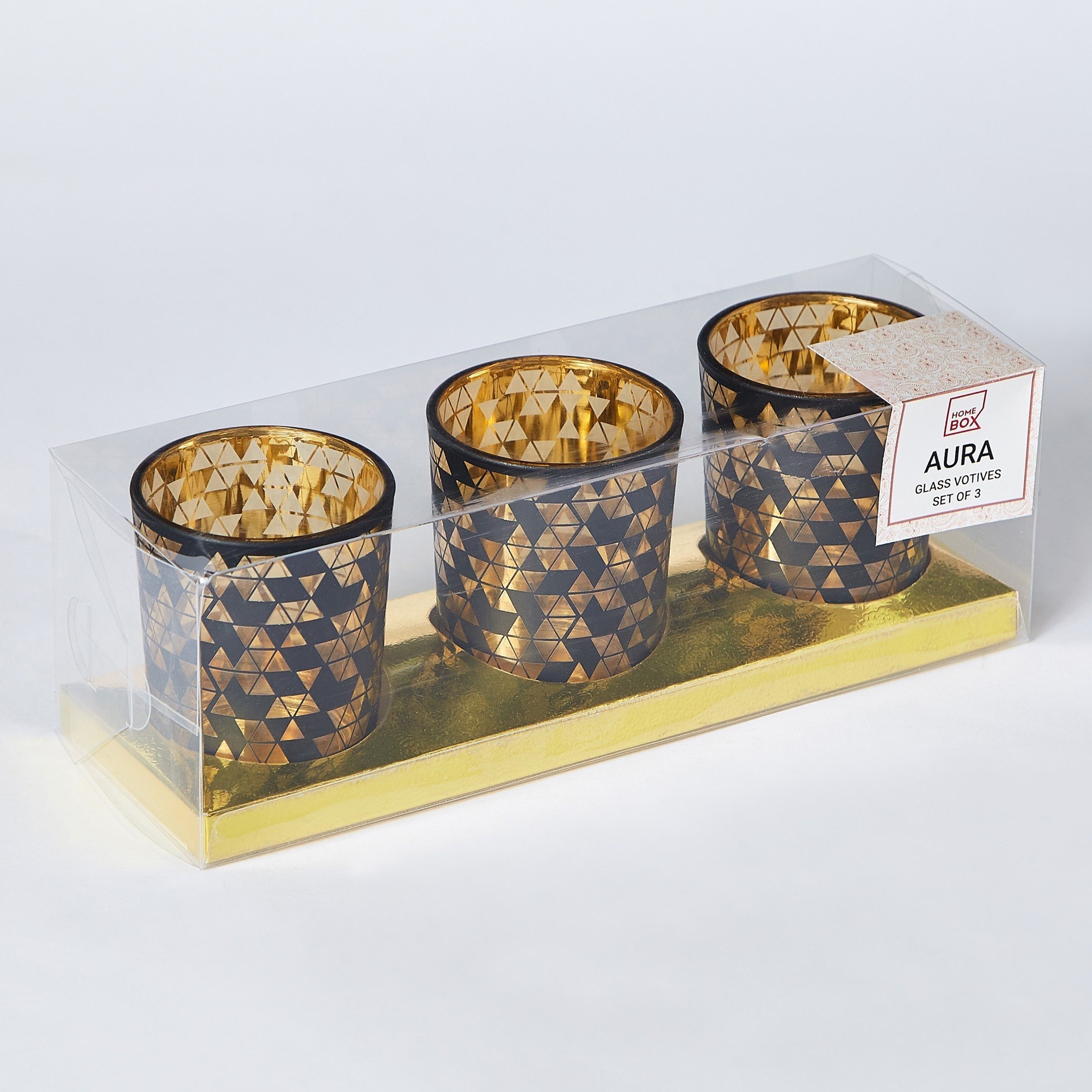 طقم حامل شموع صغيرة فوتيف زجاجي مثلث -3 قطع من مينيرفا-hbxlivingroom-decorandaccessories-candleholders-image-6