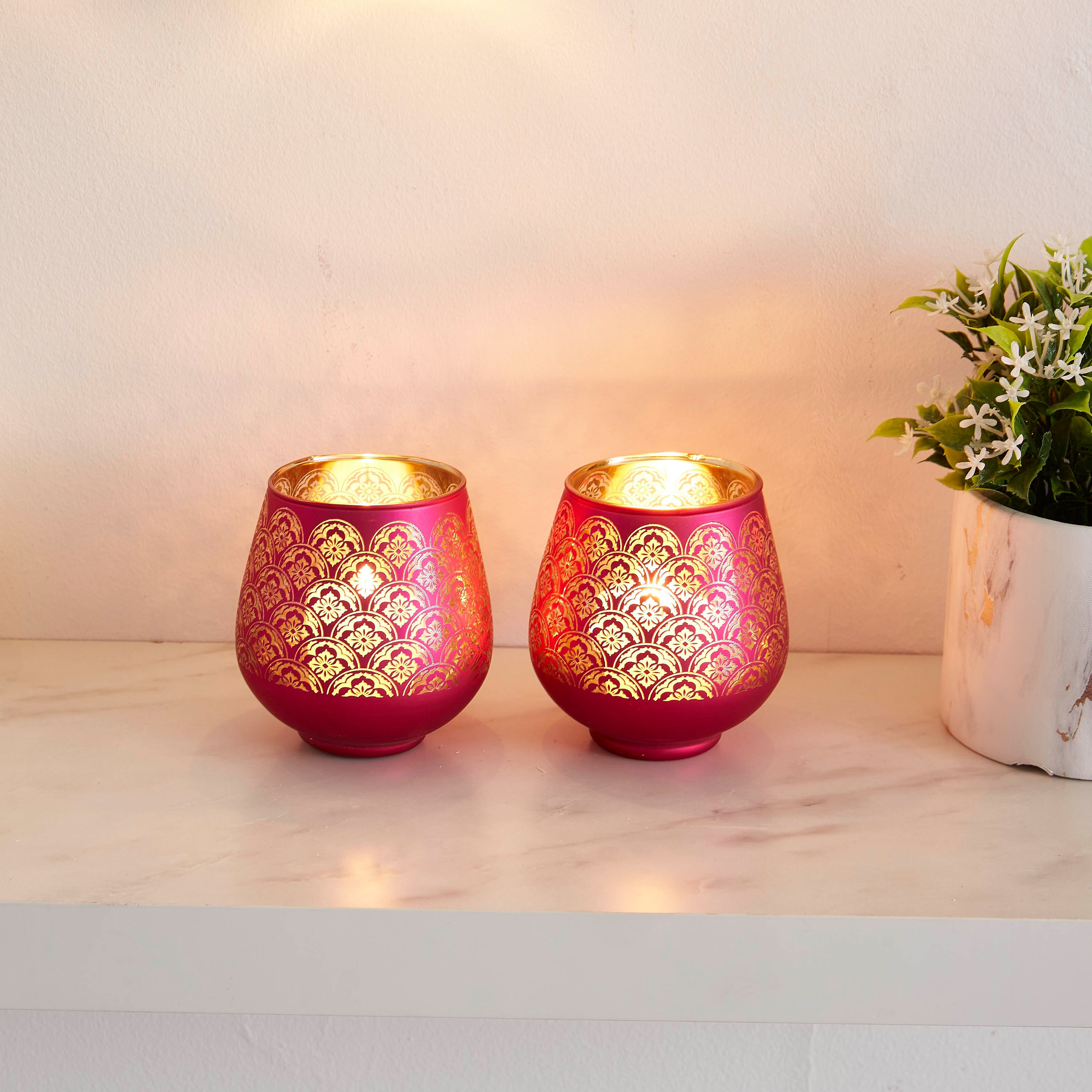 طقم حامل شموع فوتيف زجاجي بيضاوي قطعتين من مينيرفا-hbxlivingroom-decorandaccessories-candleholders-image-1