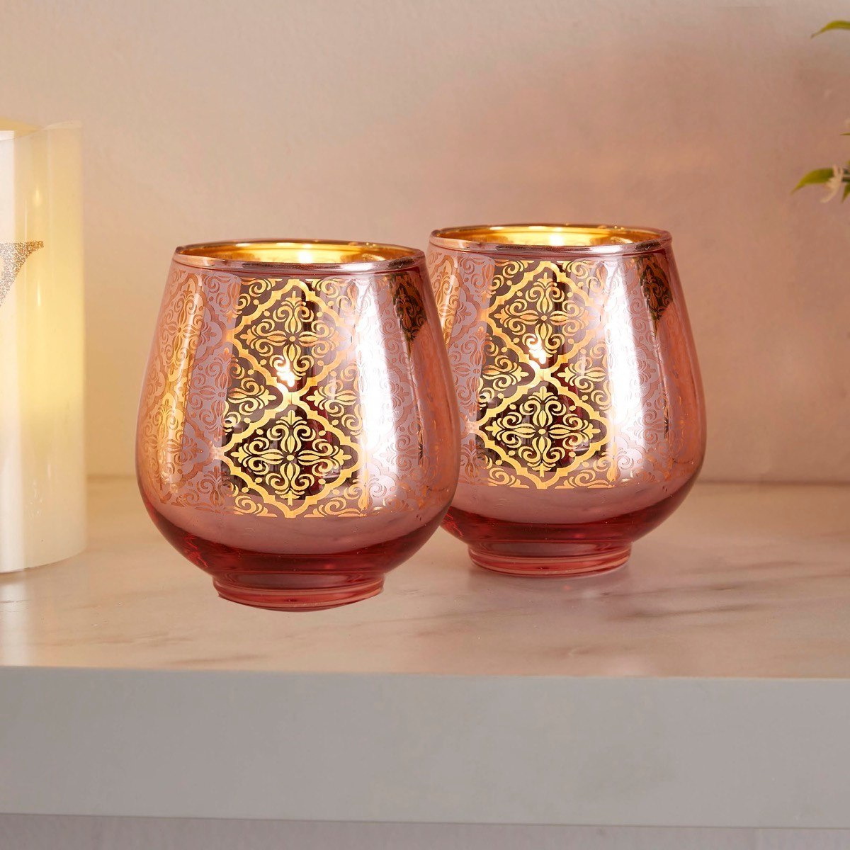طقم حامل شموع فوتيف زجاجي بيضاوي قطعتين من مينيرفا بروكيد-hbxlivingroom-decorandaccessories-candleholders-image-1