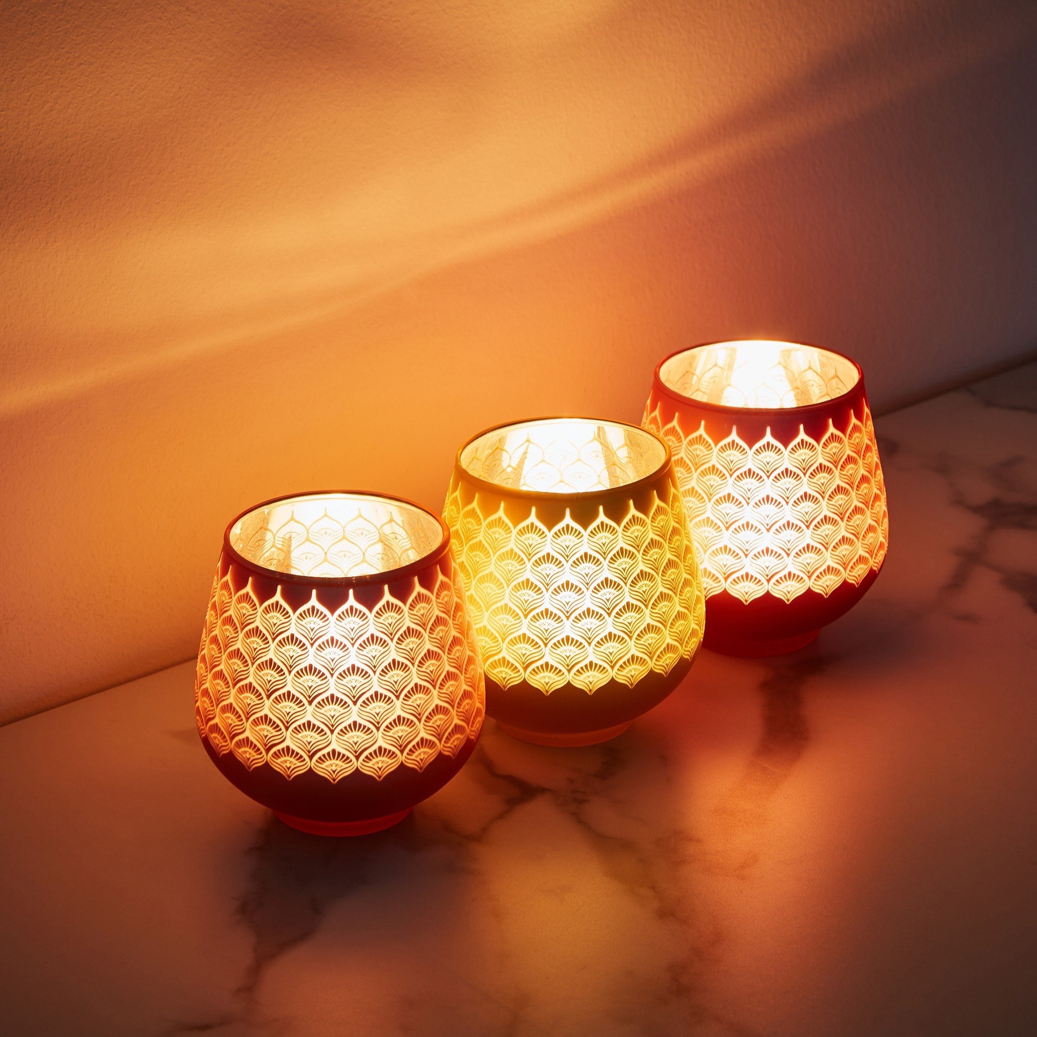 طقم حامل شموع صغيرة فوتيف زجاجي طاووس 3 قطع من مينيرفا-hbxlivingroom-decorandaccessories-candleholders-image-2