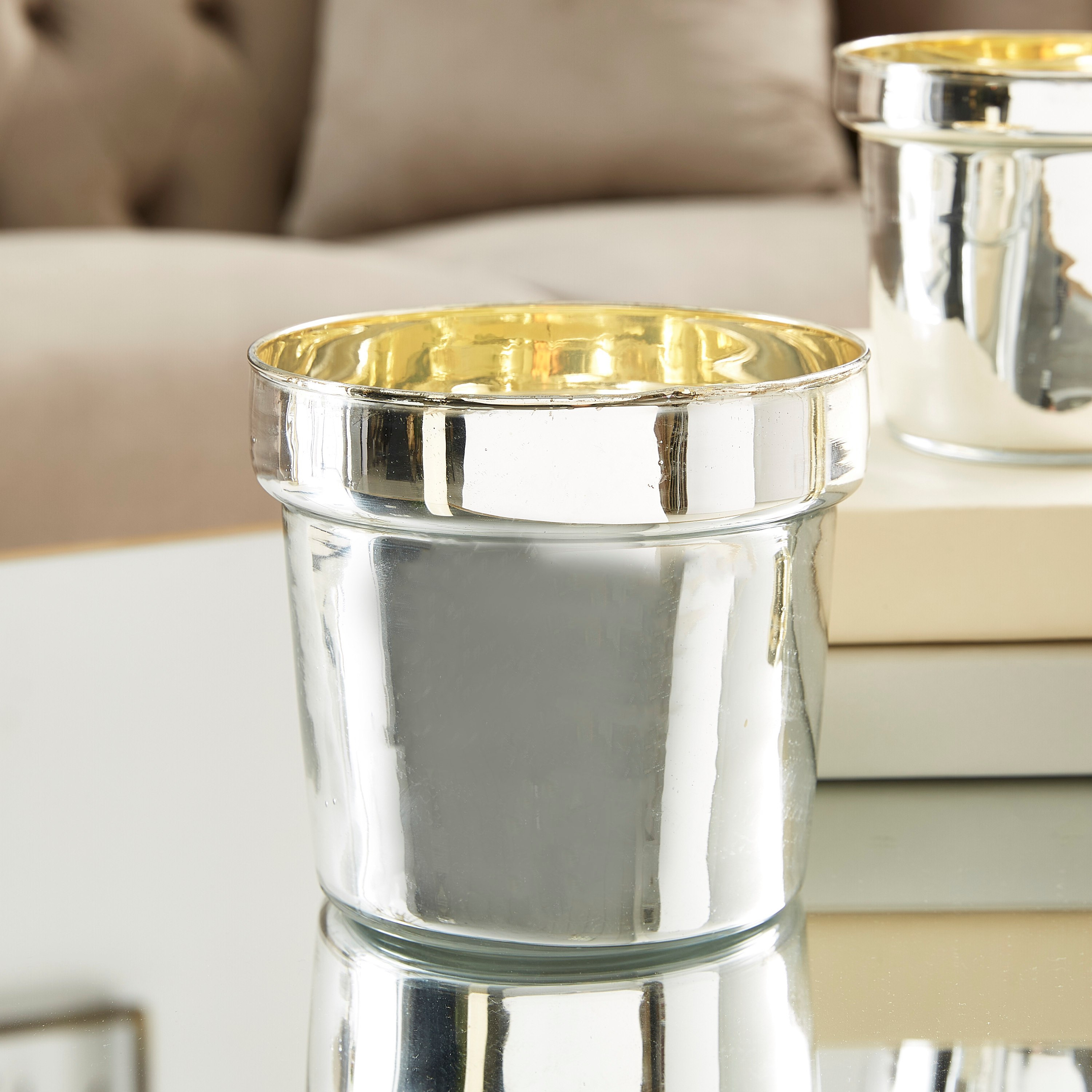 وعاء زجاج بطلاء لامع من هانا - 12 سم-hbxlivingroom-decorandaccessories-candleholders-image-1