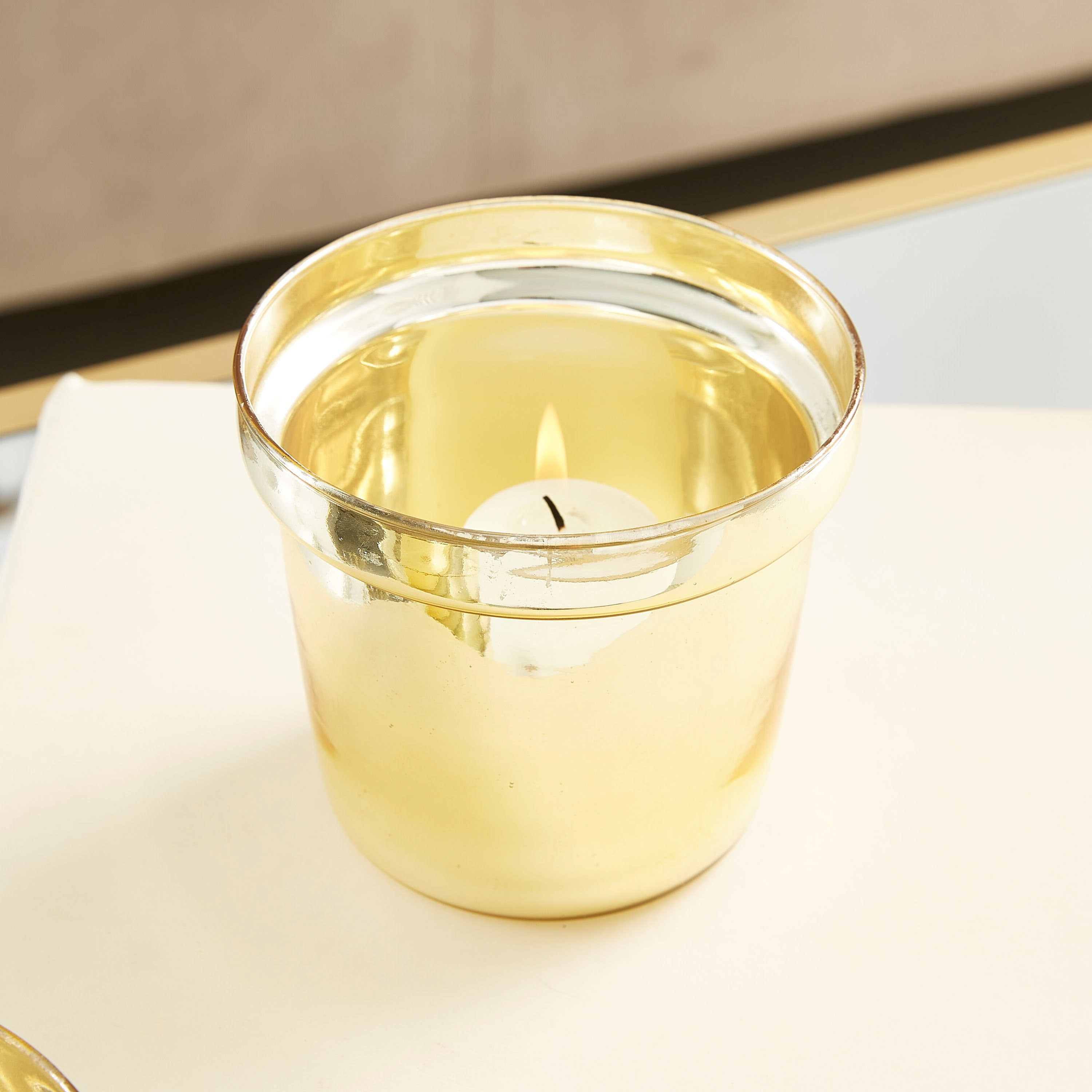 وعاء زجاج بطلاء لامع من هانا - 10 سم-hbxlivingroom-decorandaccessories-candleholders-image-2
