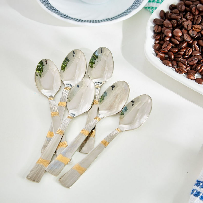 Casa Stainless Steel Mocha Spoon - Set of 6-Cutlery-image-0