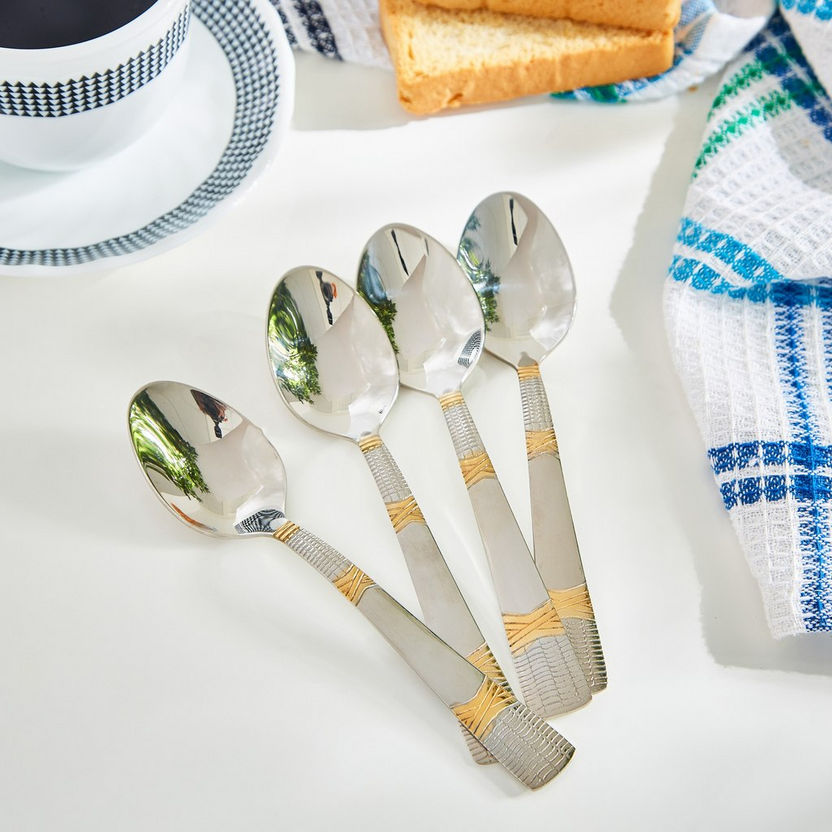 Casa Stainless Steel Teaspoon - Set of 4-Cutlery-image-0