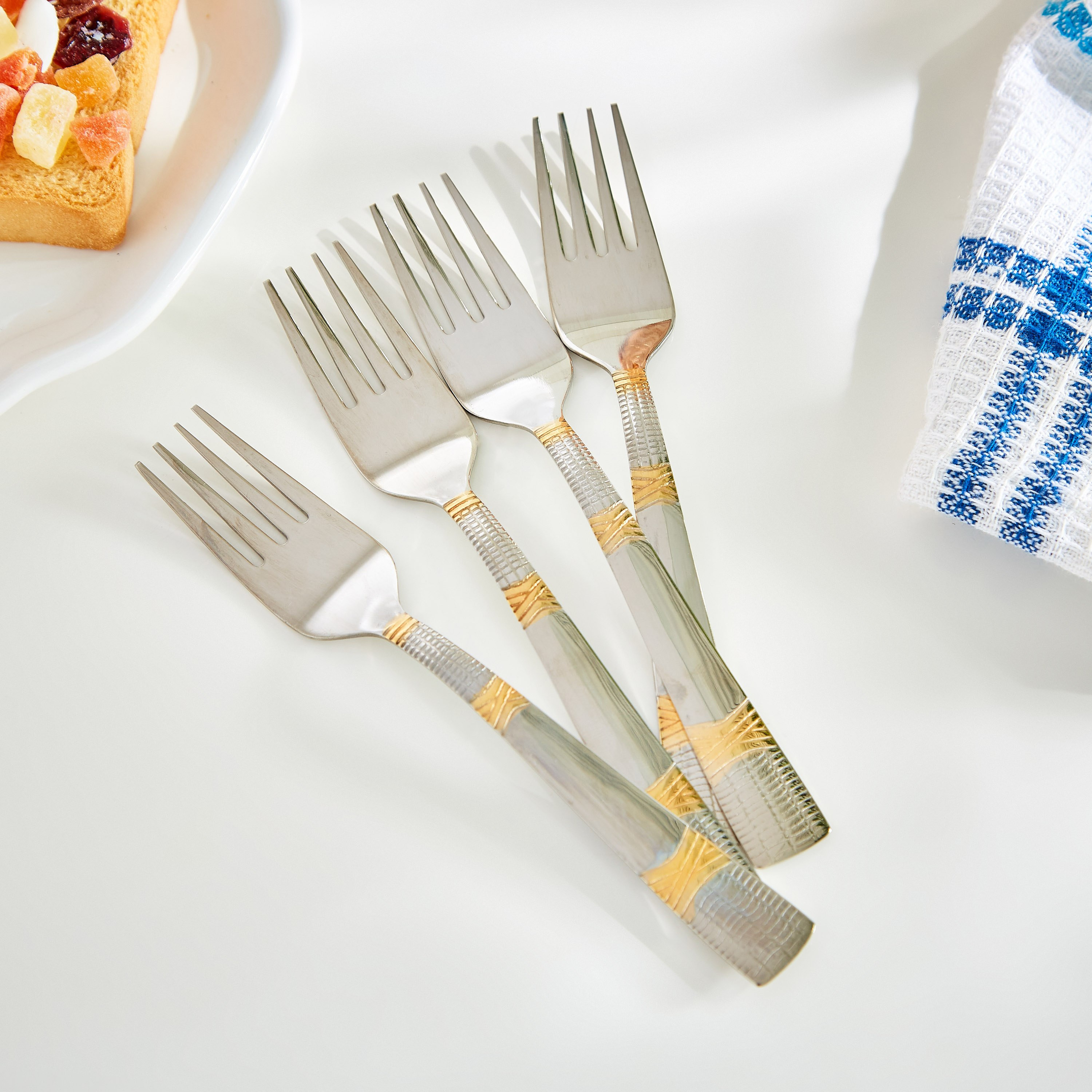 Casa Stainless Steel Cake Fork - Set of 4-hbxhomeware-hbxkitchen-image-1
