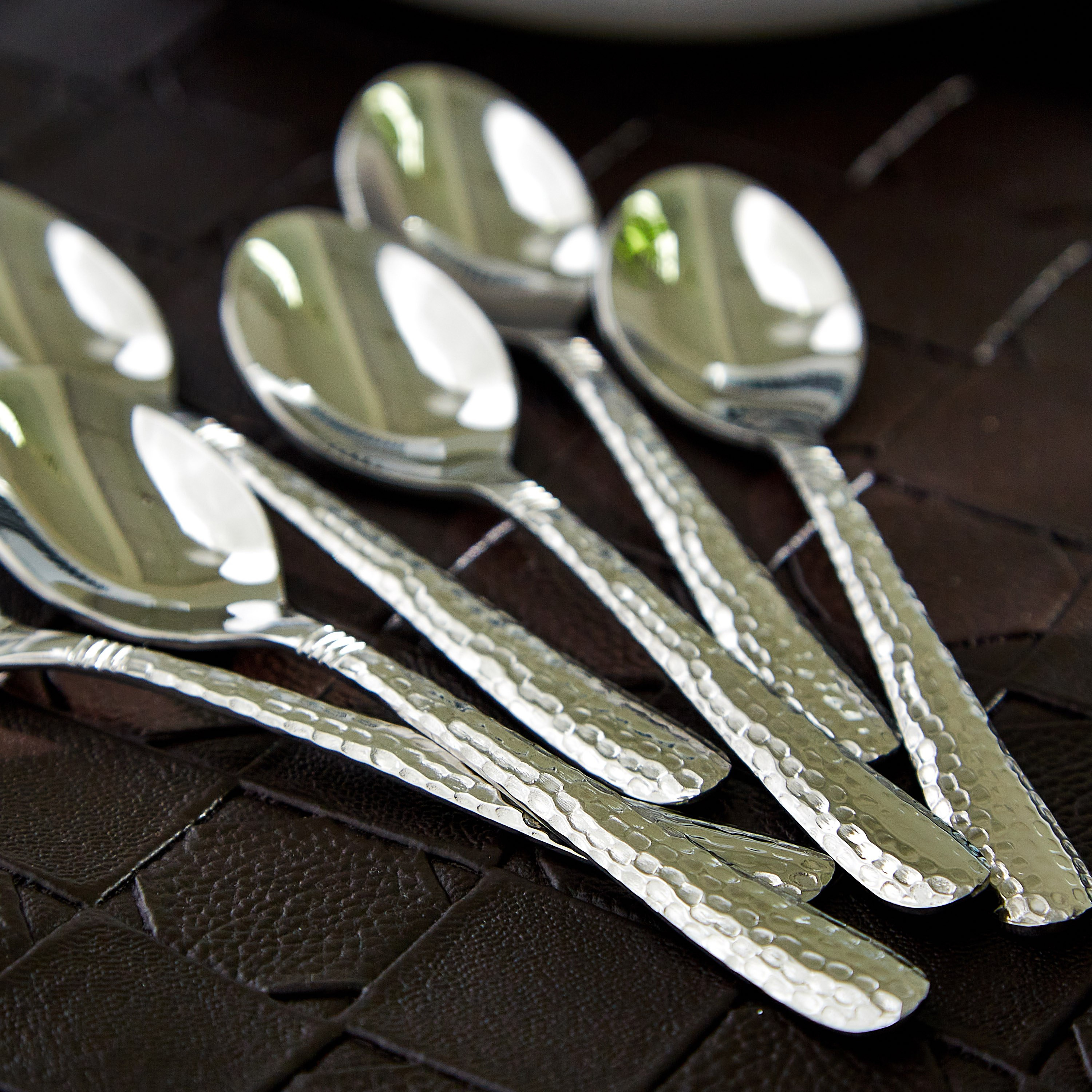 Hammered Stainless Steel Mocha Spoon - Set of 6-hbxhomeware-hbxkitchen-image-2