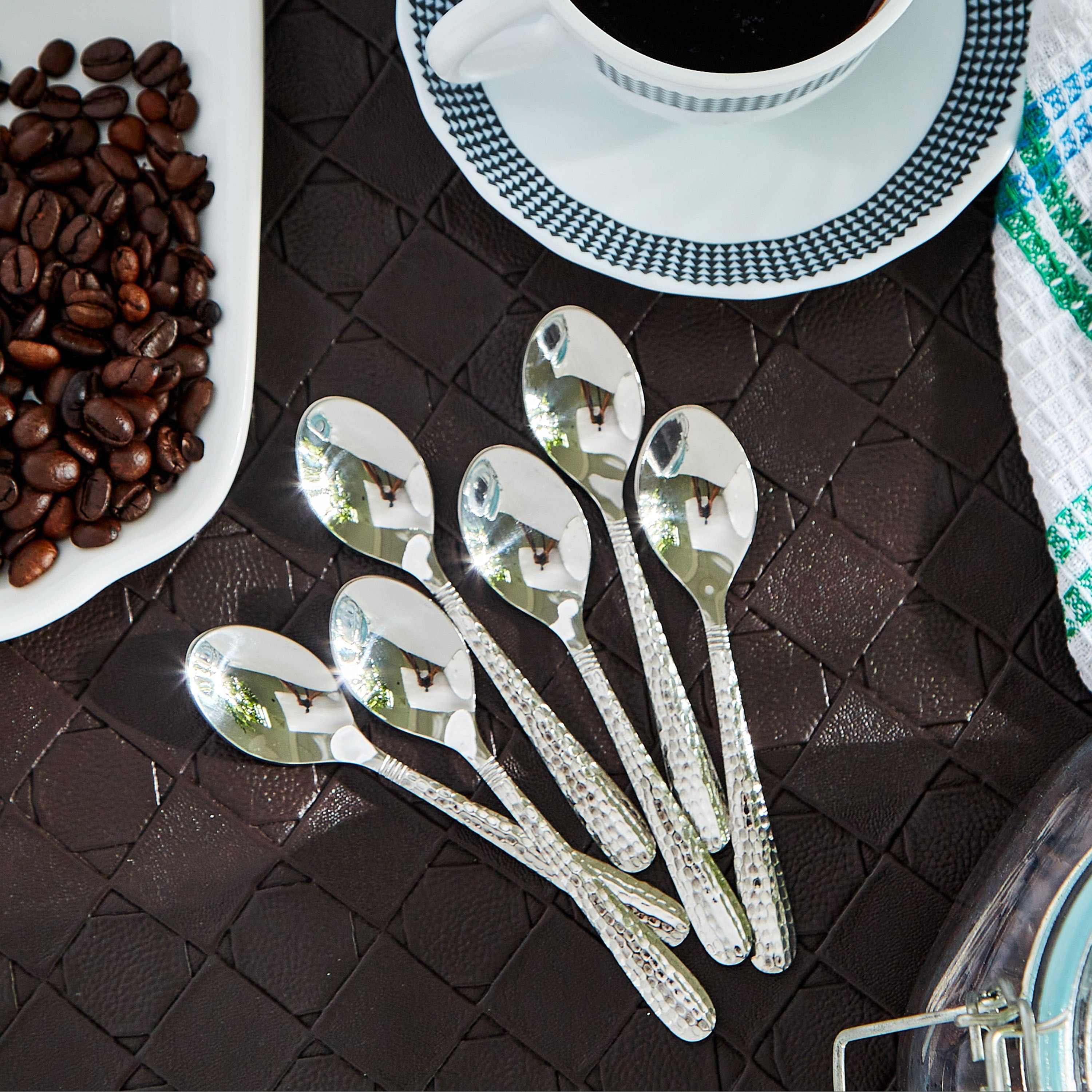 Hammered Stainless Steel Mocha Spoon - Set of 6-hbxhomeware-hbxkitchen-image-6