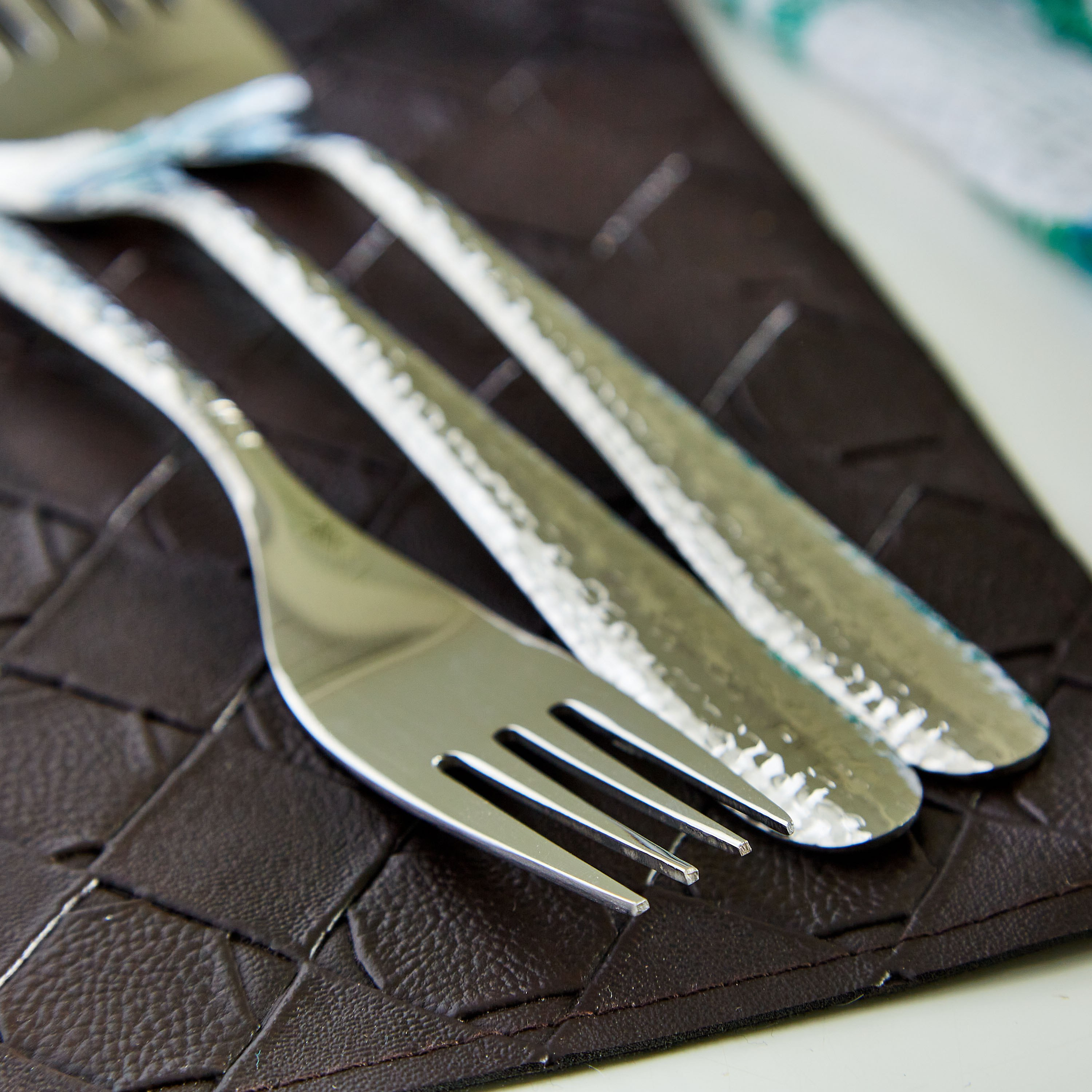 Hammered Stainless Steel Table Fork - Set of 3-hbxhomeware-hbxkitchen-image-2