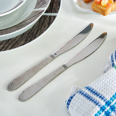 Hammered Stainless Steel Table Knife - Set of 2