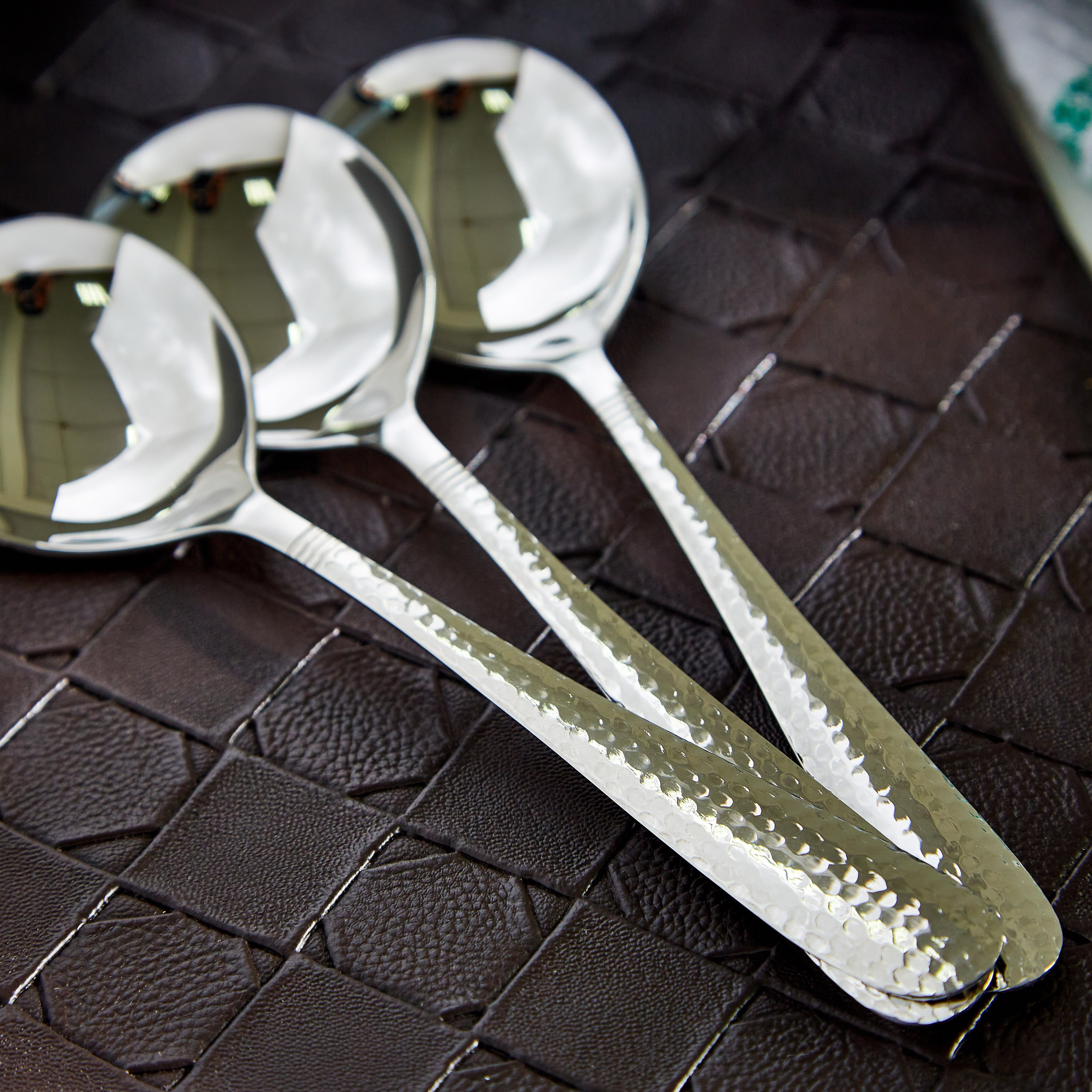 Hammered Stainless Steel Soup Spoon - Set of 3-hbxhomeware-hbxkitchen-image-2