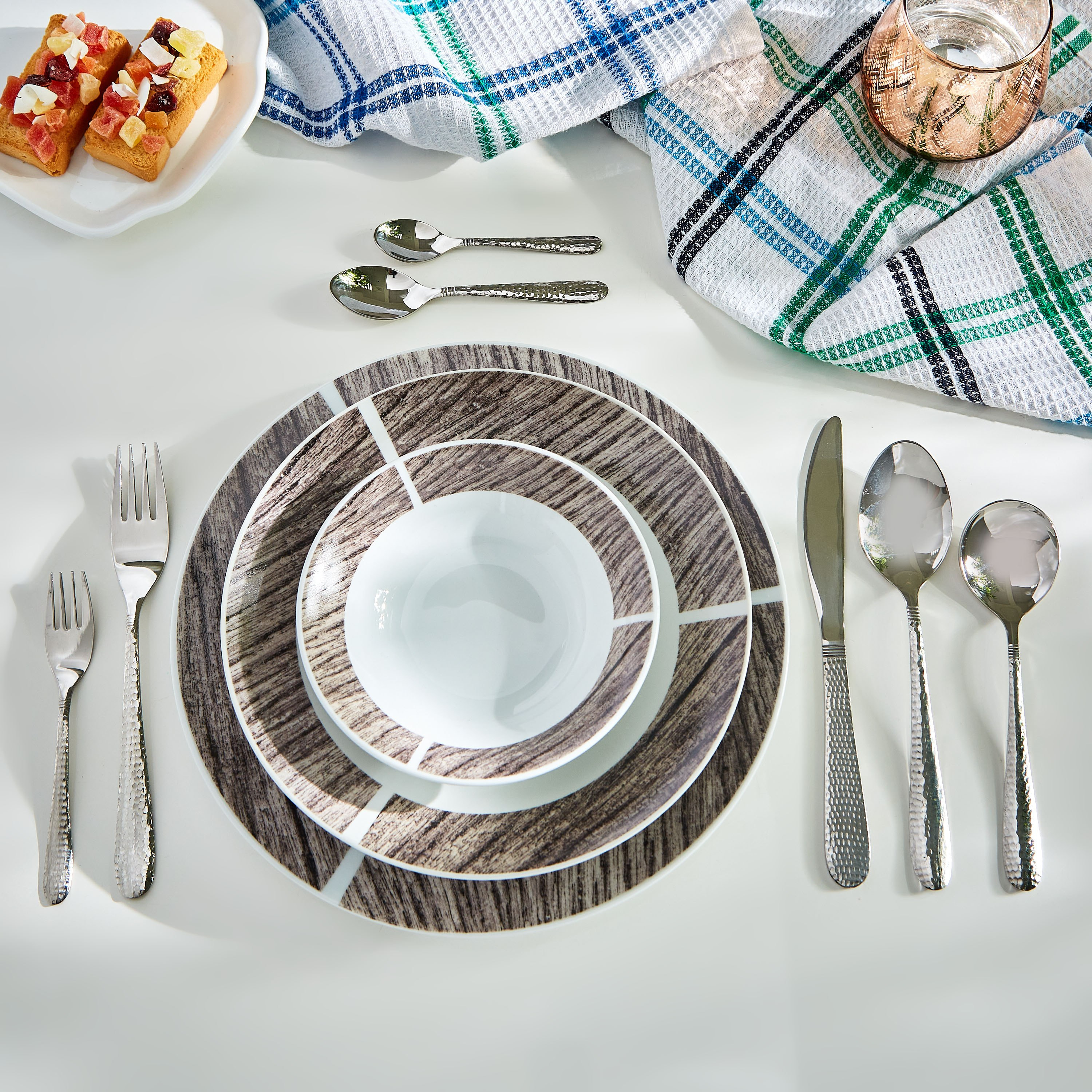 Hammered Stainless Steel Cake Fork - Set of 6-hbxhomeware-hbxkitchen-image-4
