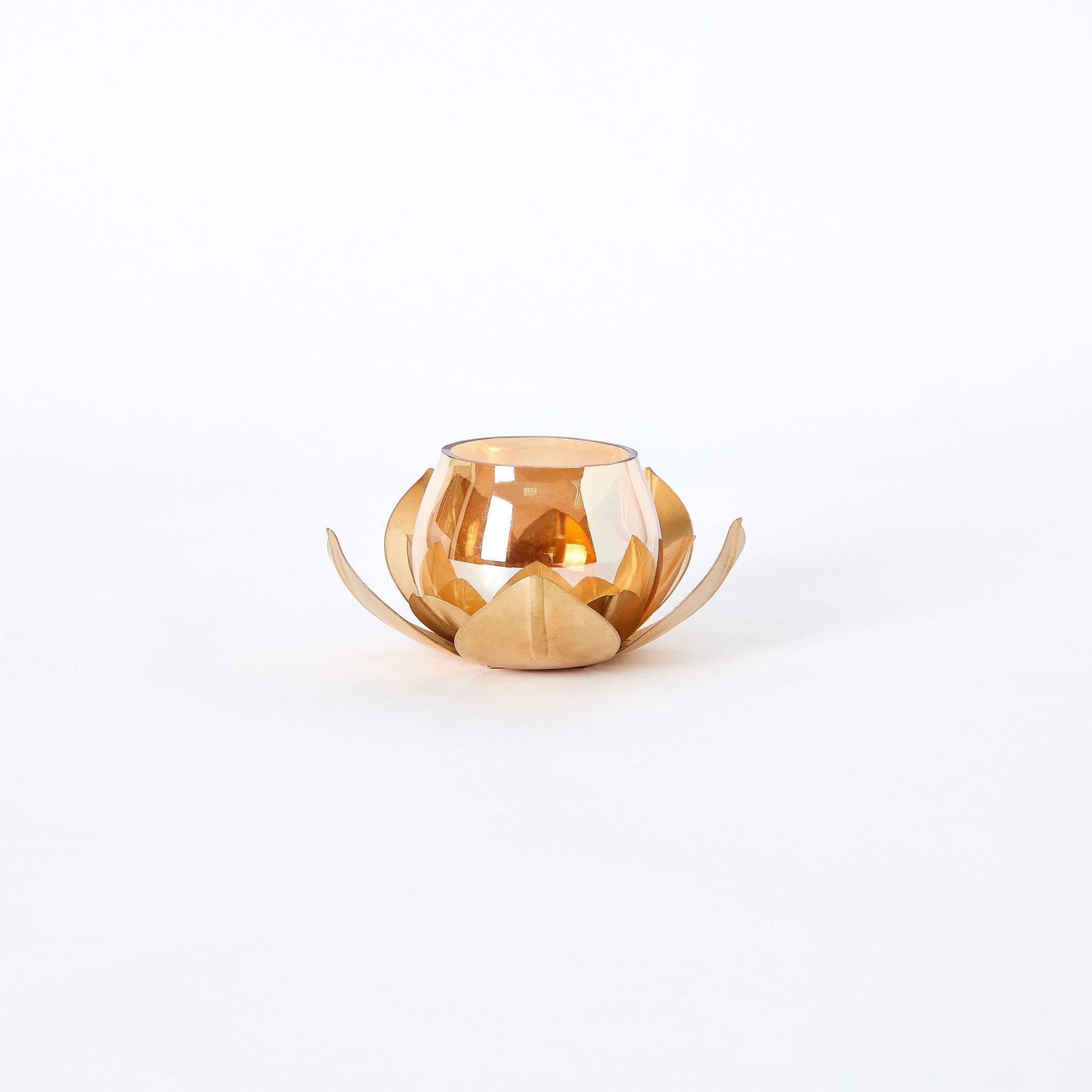 Samarkand Metal Lotus Tealight and Votive Holder - 7 cm-hbxlivingroom-decorandaccessories-candleholders-image-6