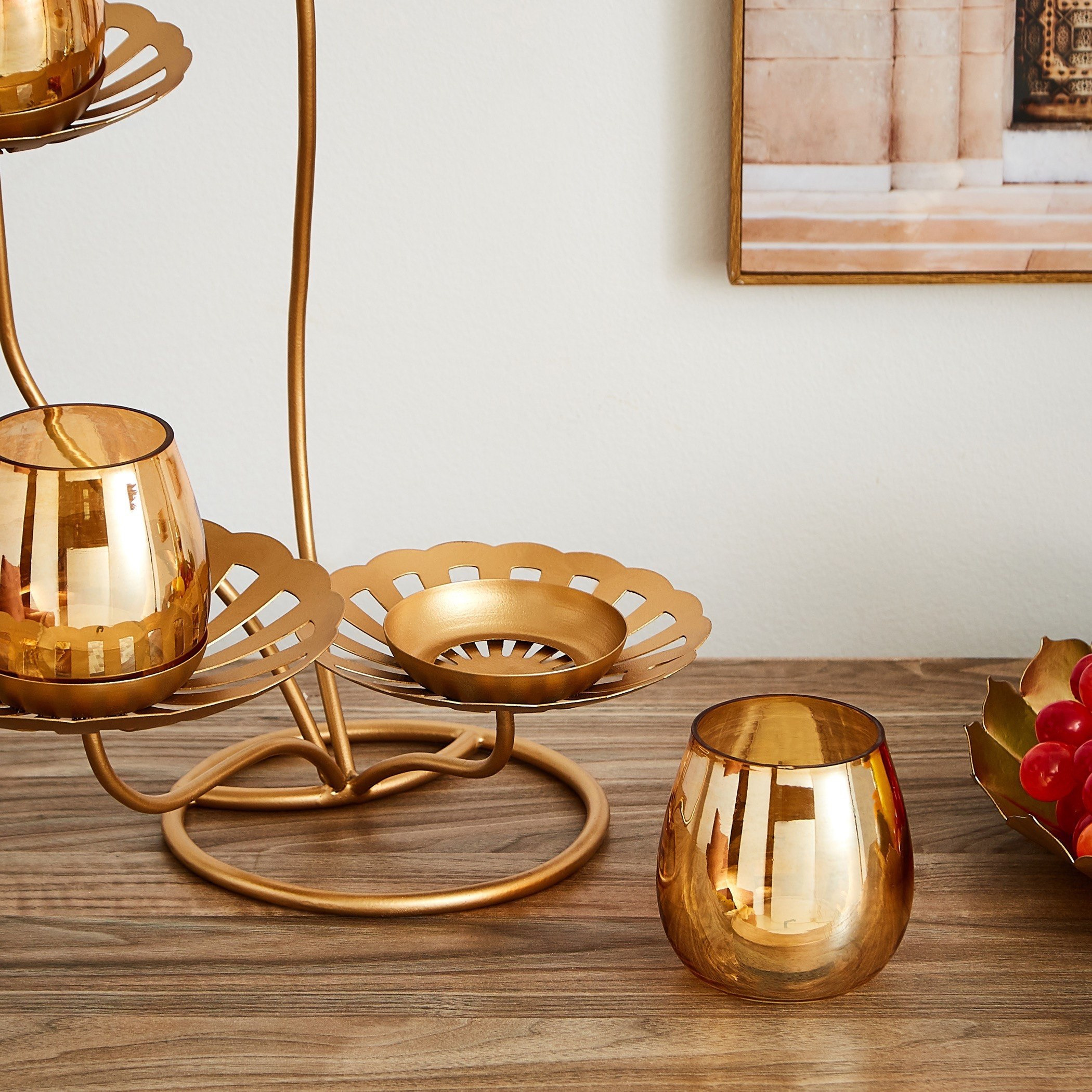 حامل شموع معدني بتصميم لوتس 4 قطع مع حامل من سمرقند-hbxhomeware-homedecor-figurinesandornaments-image-4