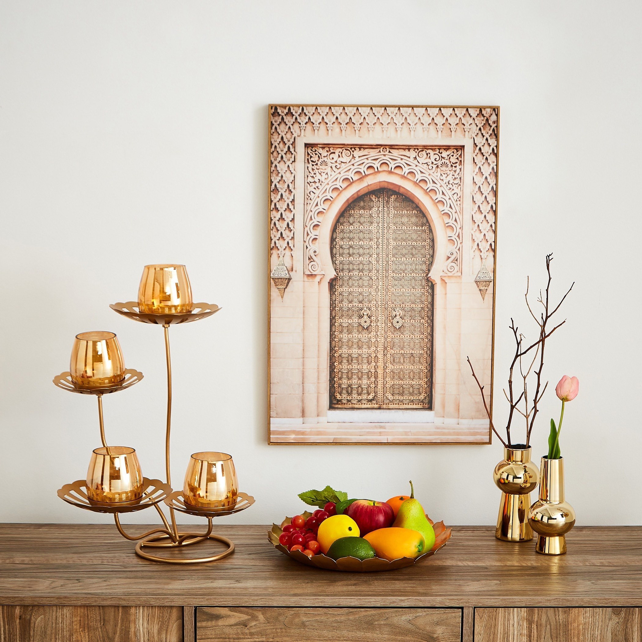 حامل شموع معدني بتصميم لوتس 4 قطع مع حامل من سمرقند-hbxhomeware-homedecor-figurinesandornaments-image-5