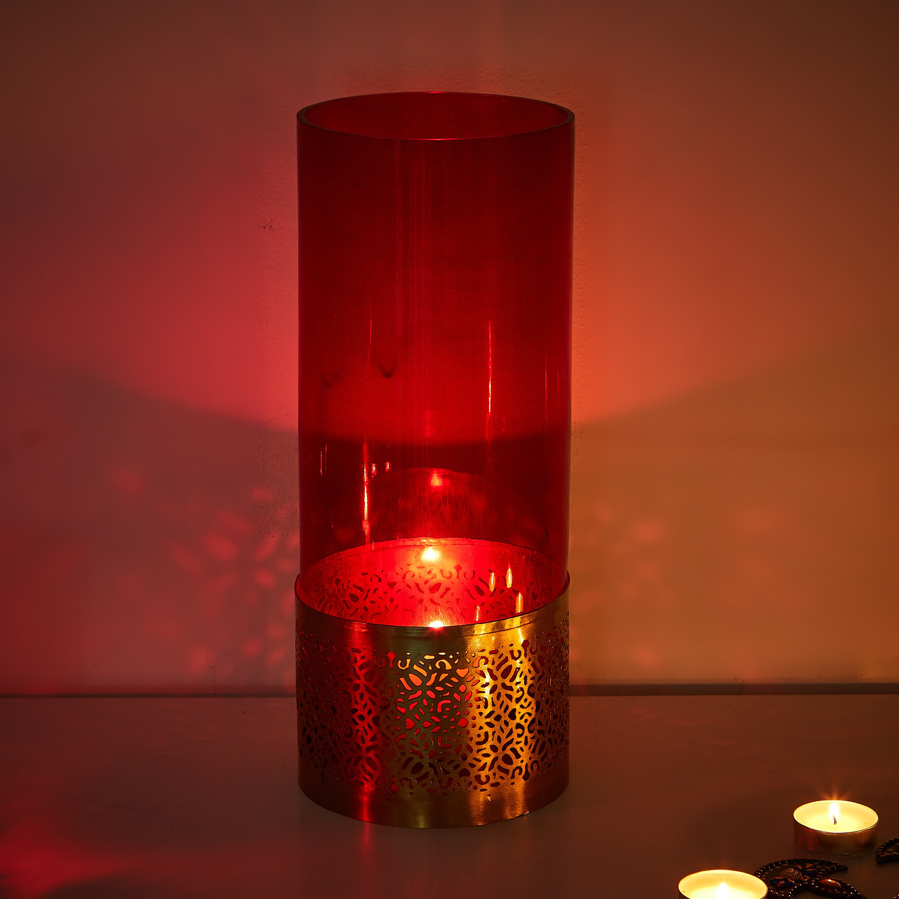 فانوس تريليس معدني من ميرا - 30 سم-hbxlivingroom-decorandaccessories-candleholders-image-1