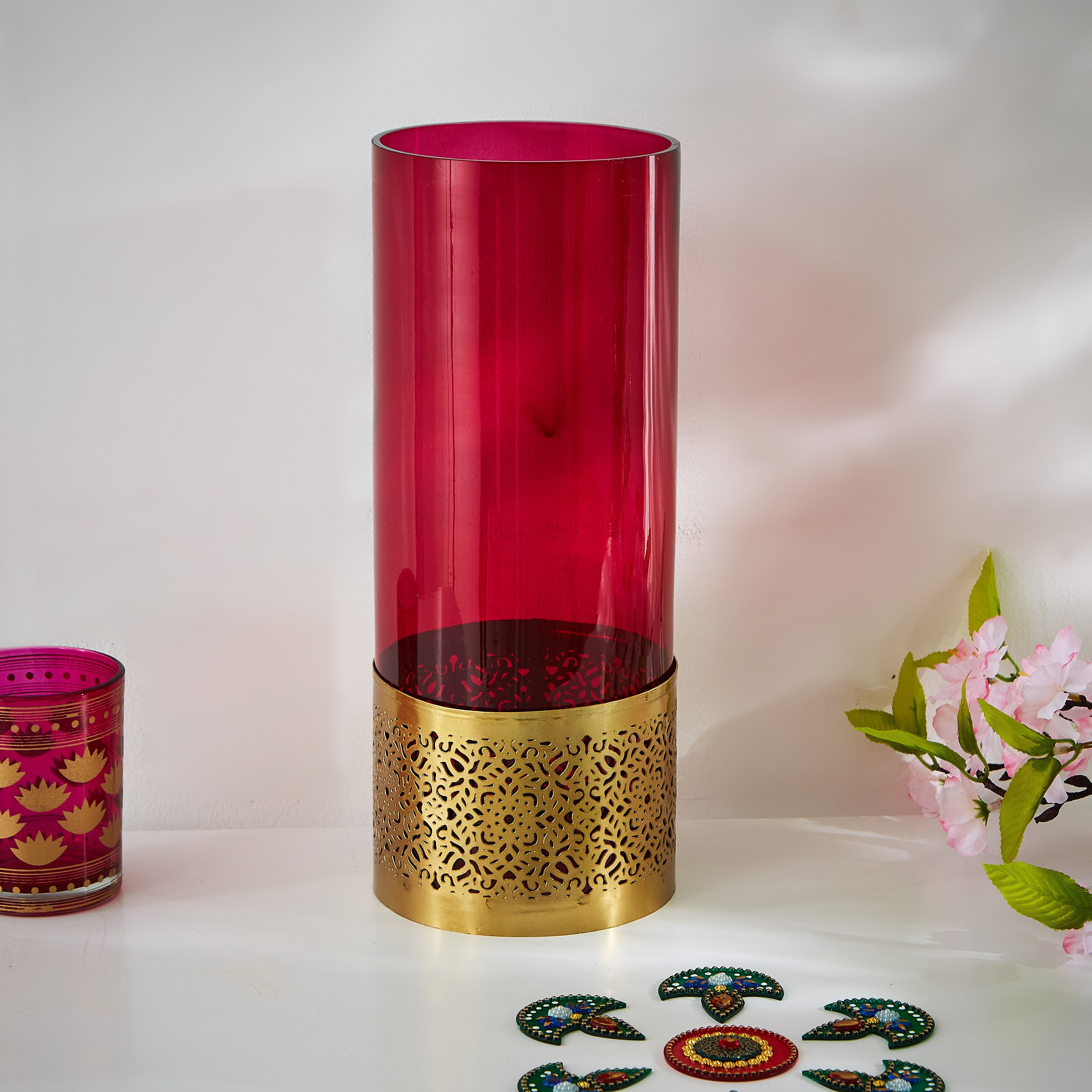 فانوس تريليس معدني من ميرا - 30 سم-hbxlivingroom-decorandaccessories-candleholders-image-2