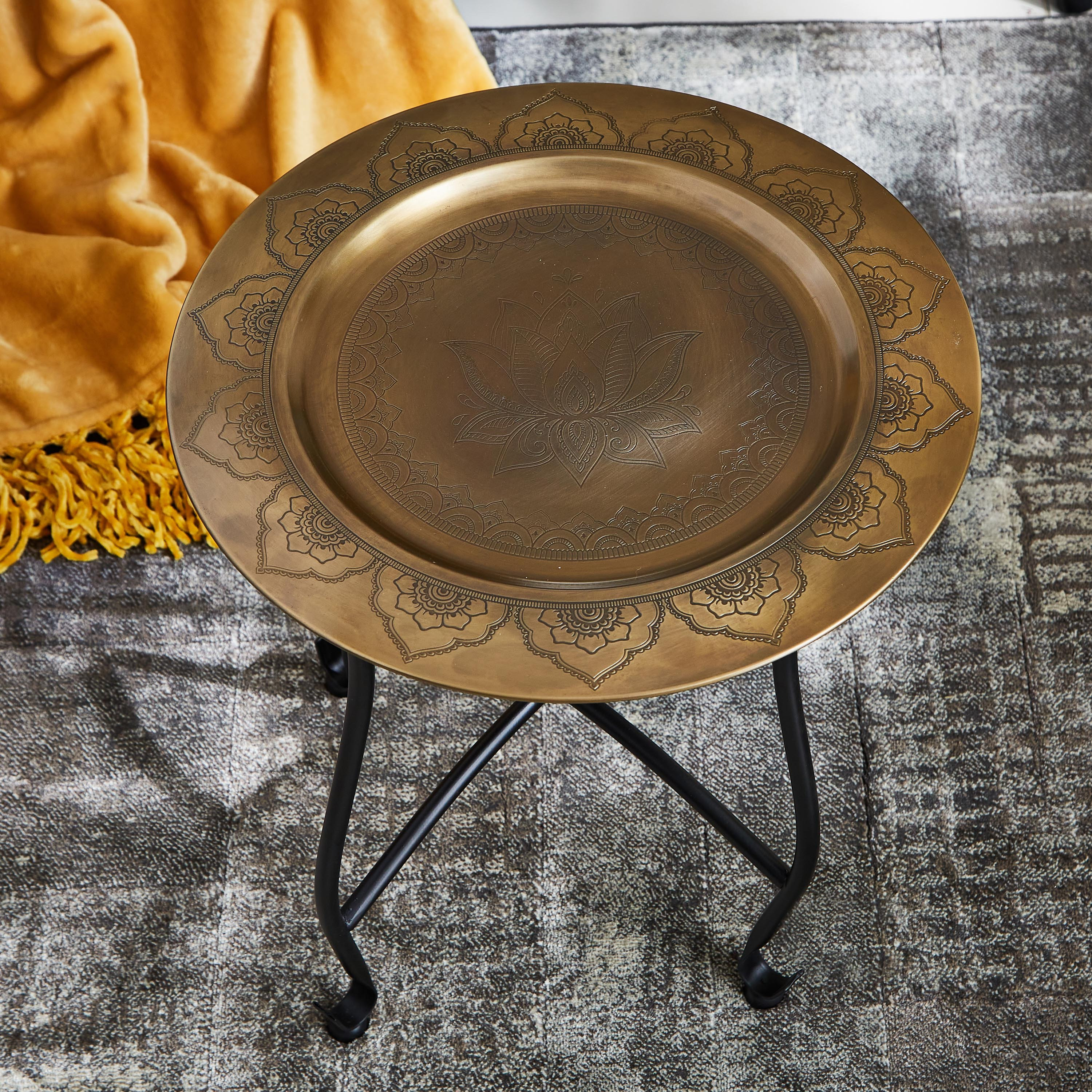طاولة مغربية معدنية بملصق لوتس من ميرا-hbxfurniture-livingroom-endtables-image-1