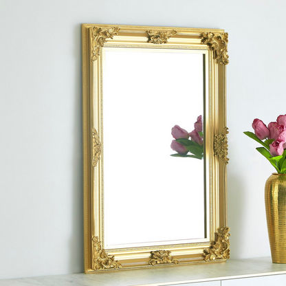 Noa Bevelled Mirror with Wooden Frame - 82x112 cms
