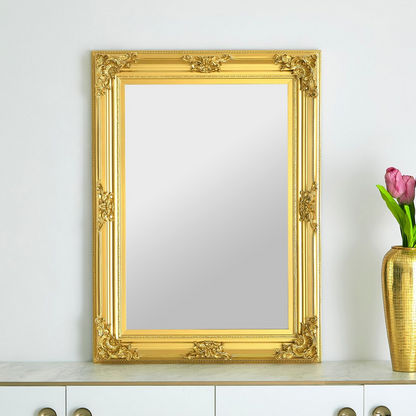 Noa Bevelled Mirror with Wooden Frame - 82x112 cms