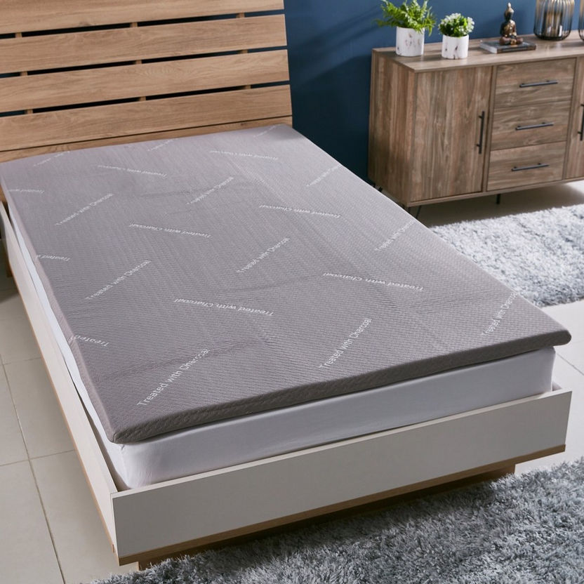 Innate Charcoal Infused Memory Foam Twin Mattress Topper - 120x200 cm-Protectors and Toppers-image-0