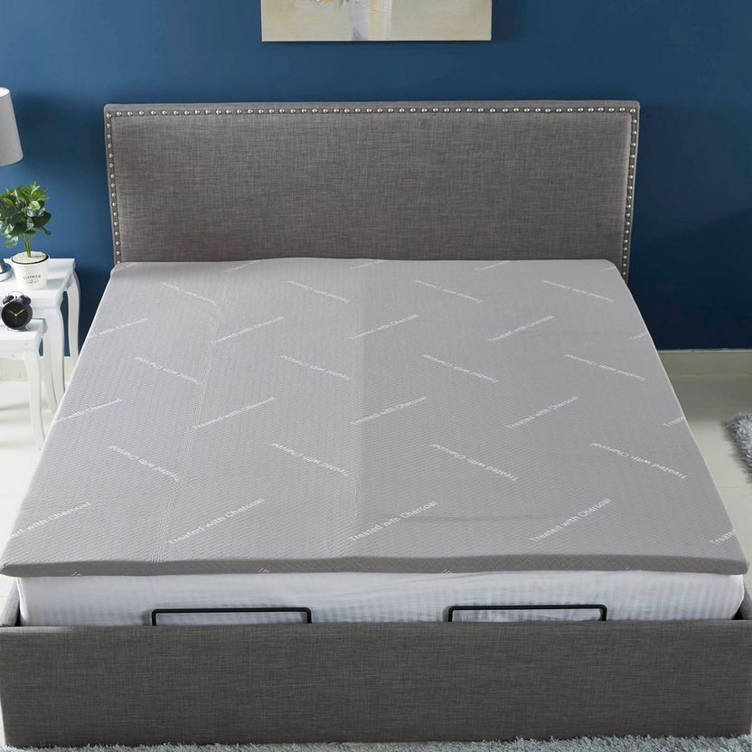 Innate Charcoal Infused Memory Foam King Mattress Topper - 180x200 cm-Protectors and Toppers-image-1