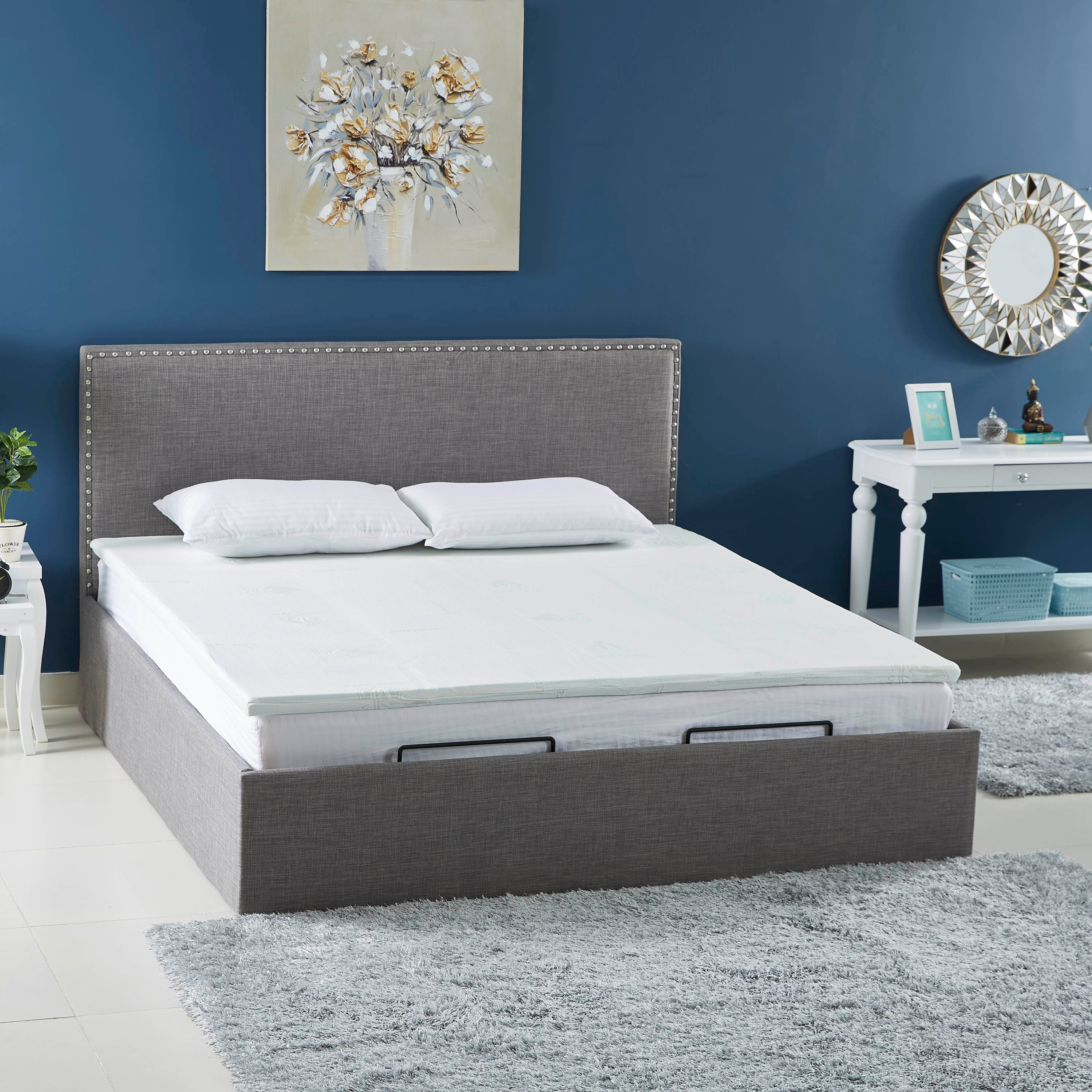 غطاء مرتبة مزدوجة كينج ميموري فوم كول جل من ألوفيرا - 180x200 سم-hbxhomeware-hbxdecorandfurnishings-image-3