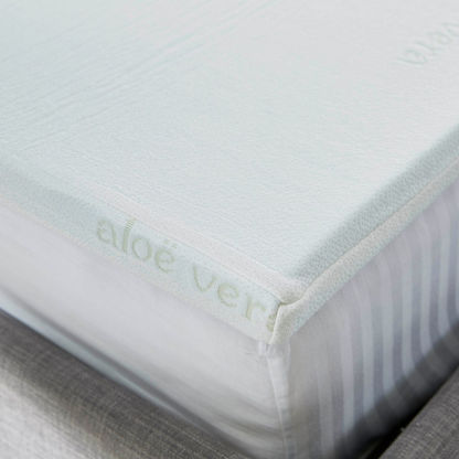 Aloevera Cool Gel Infused Memory Foam King Mattress Topper - 180x200 cm-Protectors and Toppers-image-4