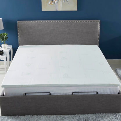 Aloe Vera Cool Gel Infused Memory Foam Super King Mattress Topper - 200x200x4 cm-Protectors and Toppers-image-1